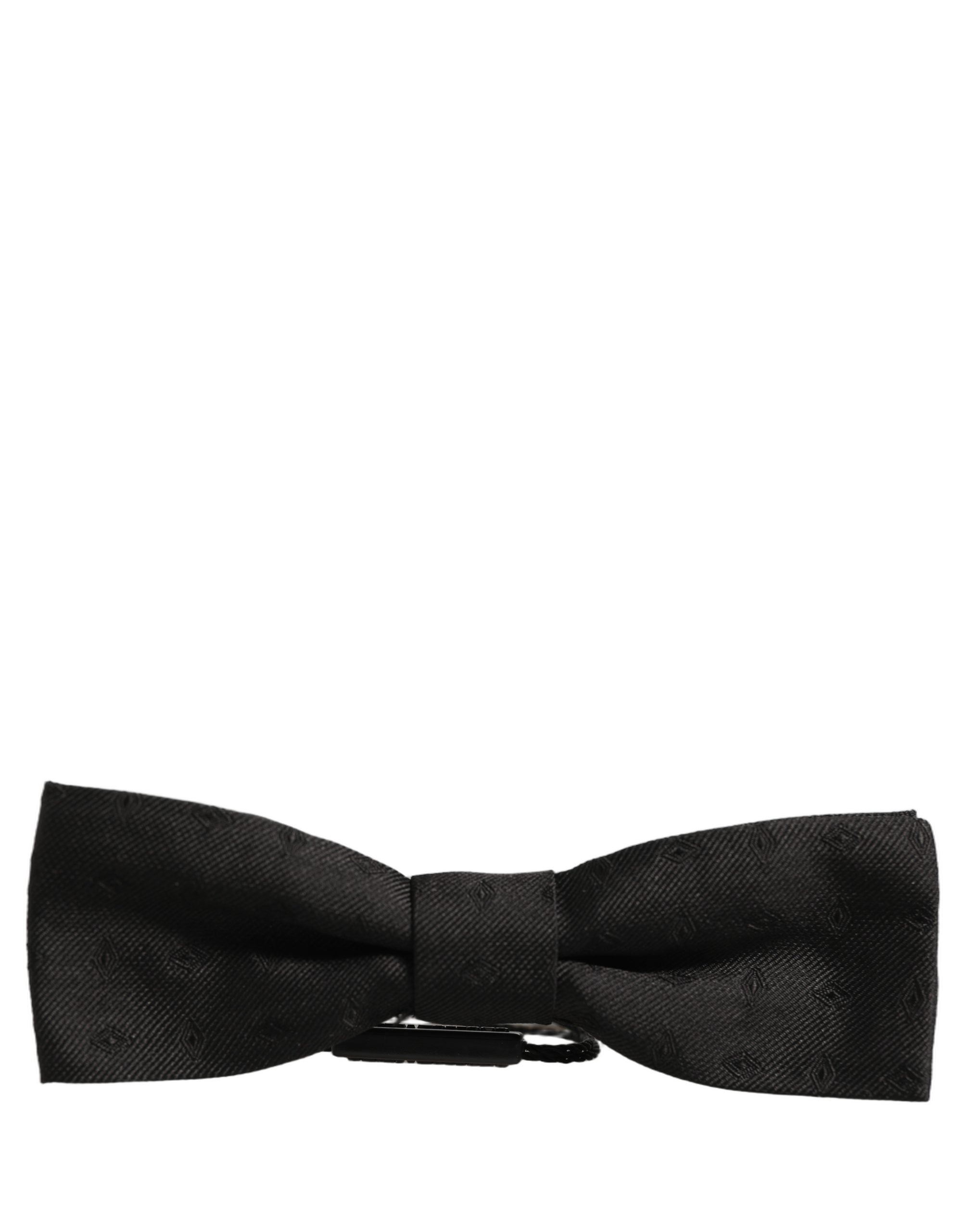 Dolce & Gabbana Men Black 100% Silk Adjustable Neck Papillon Bow Tie