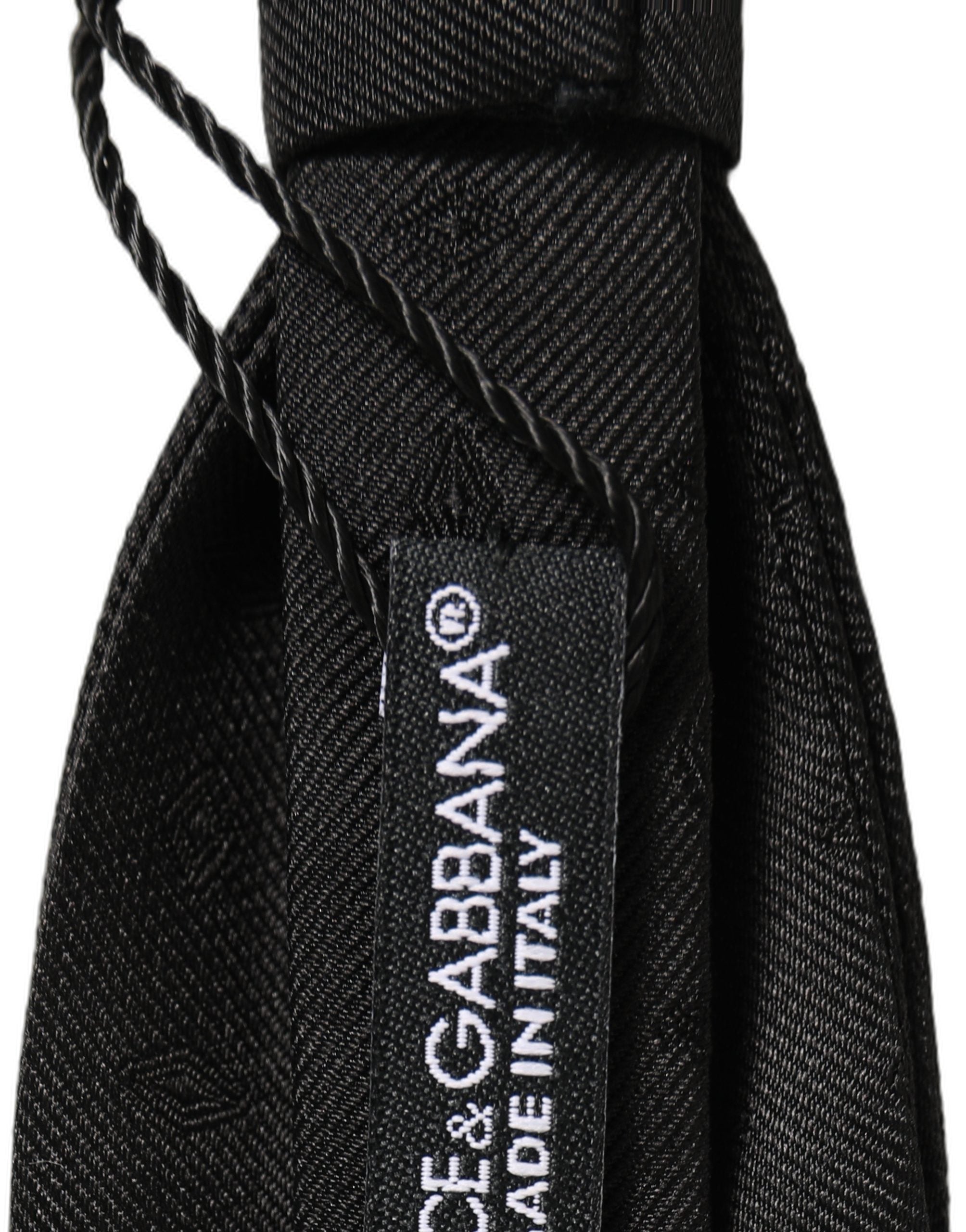 Dolce & Gabbana Men Black 100% Silk Adjustable Neck Papillon Bow Tie