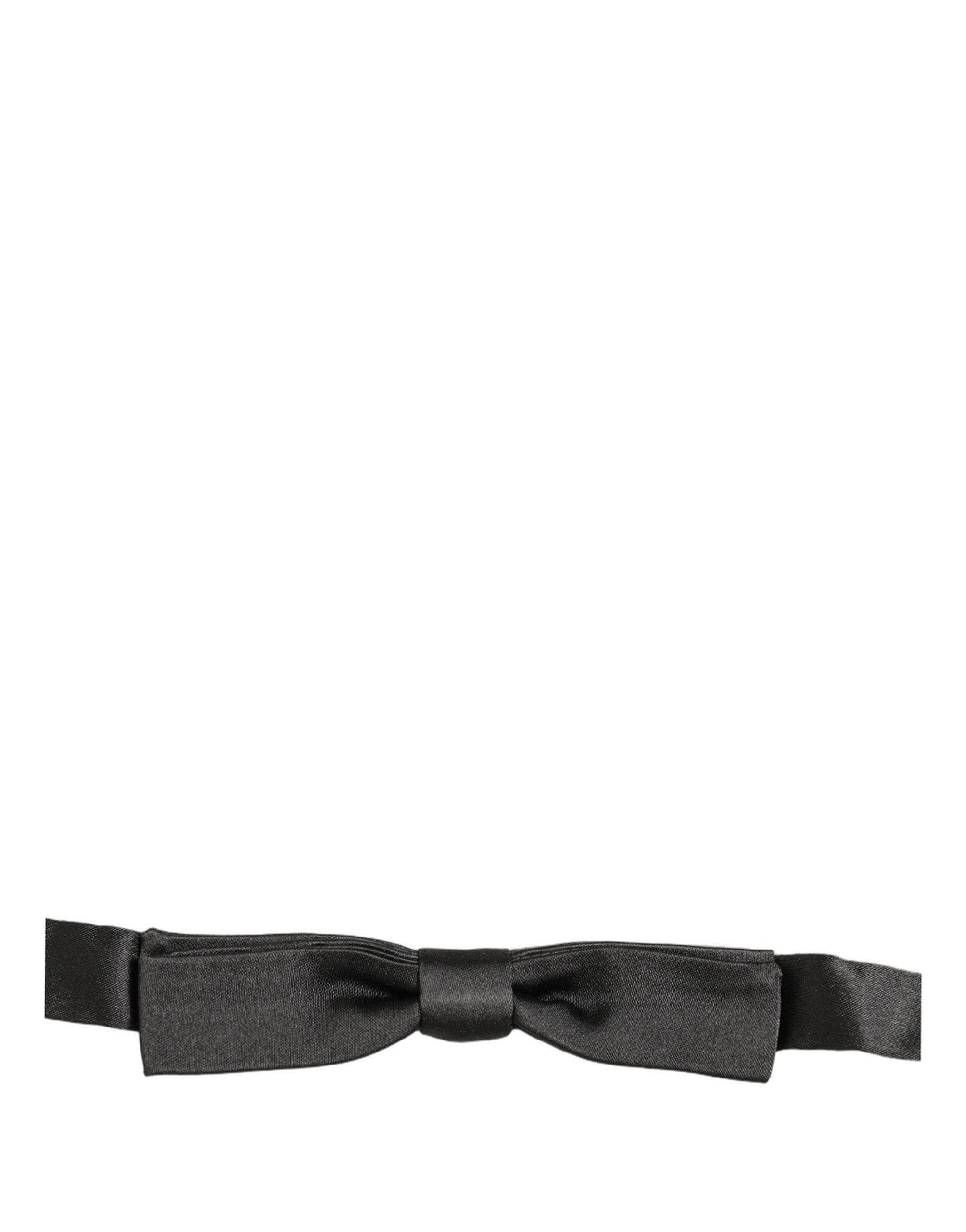 Dolce & Gabbana Men Black 100% Silk Adjustable Neck Papillon Bow Tie