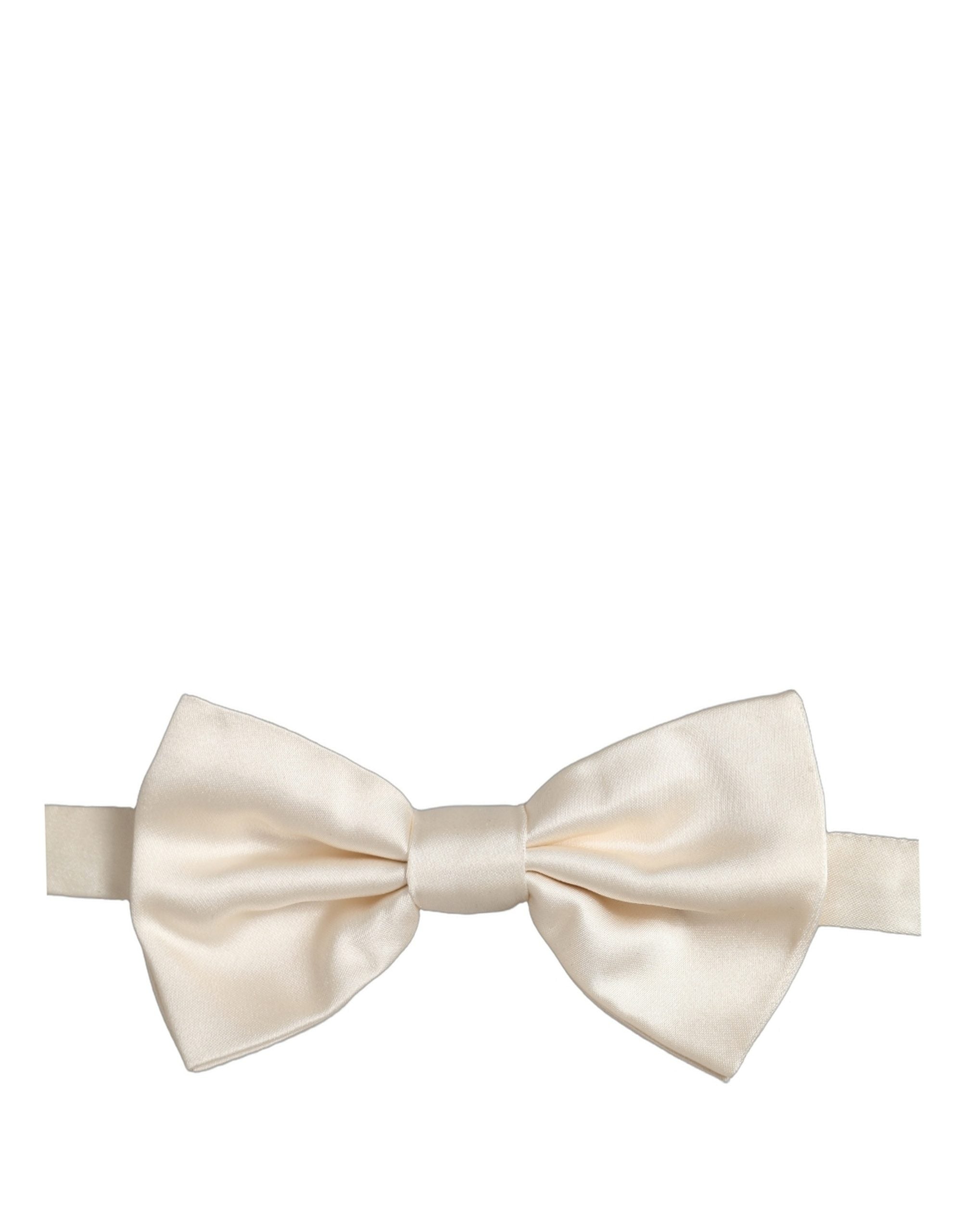 Dolce & Gabbana Men White 100% Silk Adjustable Neck Papillon Bow Tie