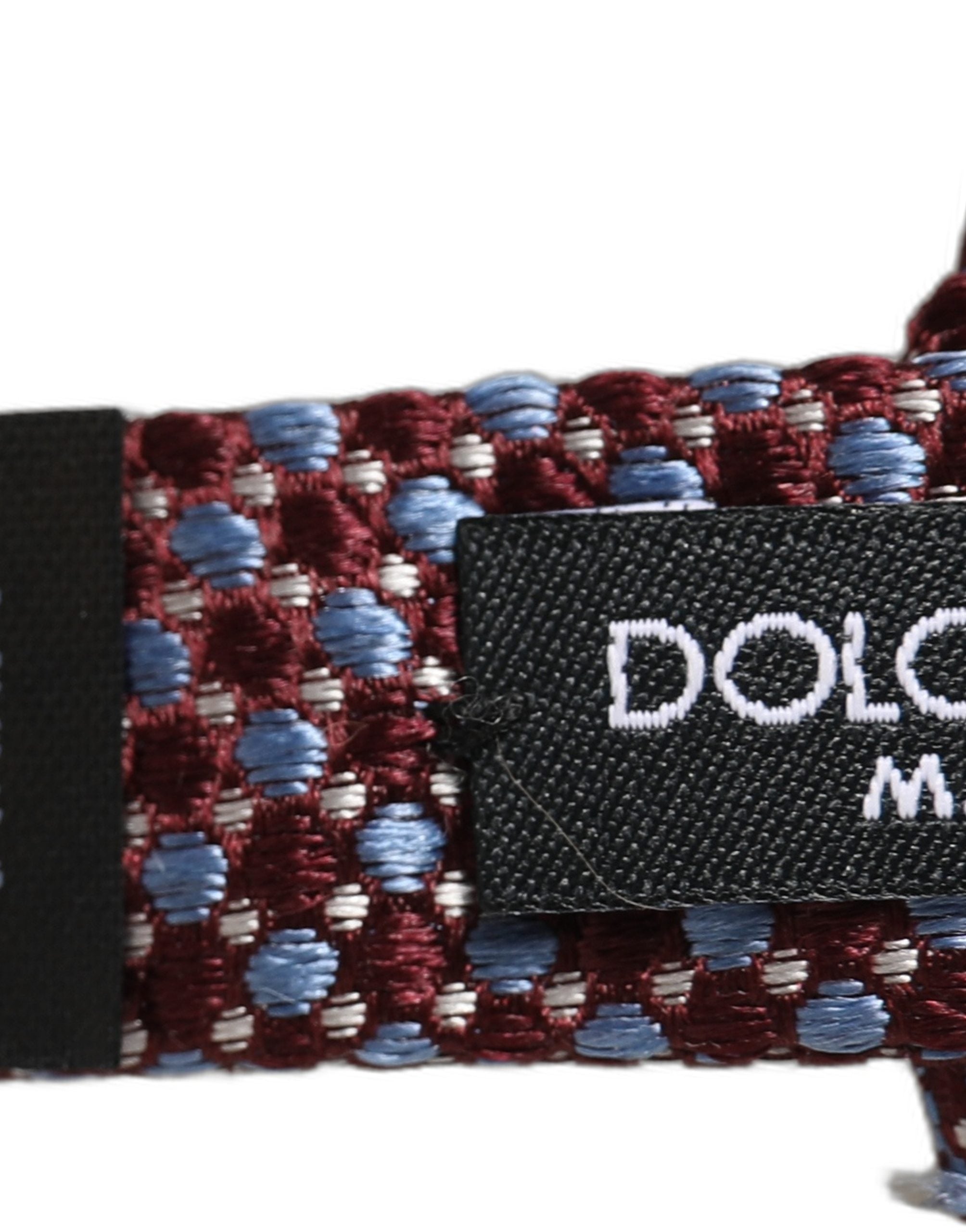 Dolce & Gabbana Blue Burgundy Woven Adjustable Neck Papillon Bow Tie