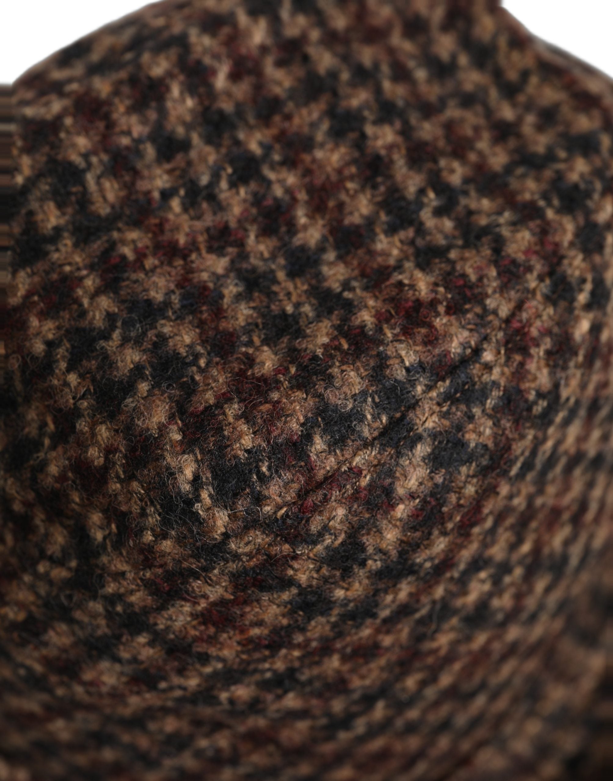 Dolce & Gabbana Brown Checkered Wool Tweed Fedora Capello Hats