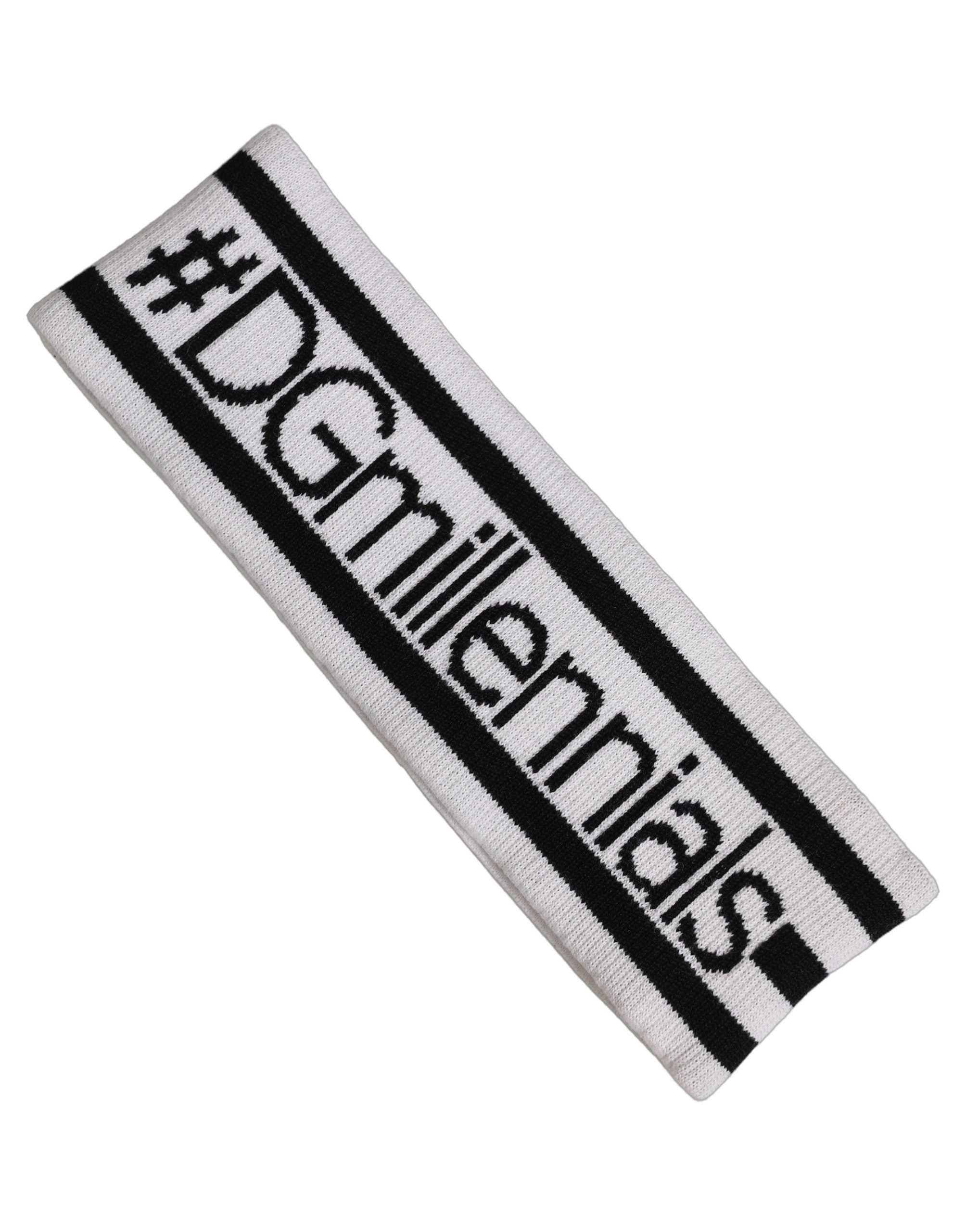 Dolce & Gabbana White Wool Knit #DGmillennials Head Band One Size Hat