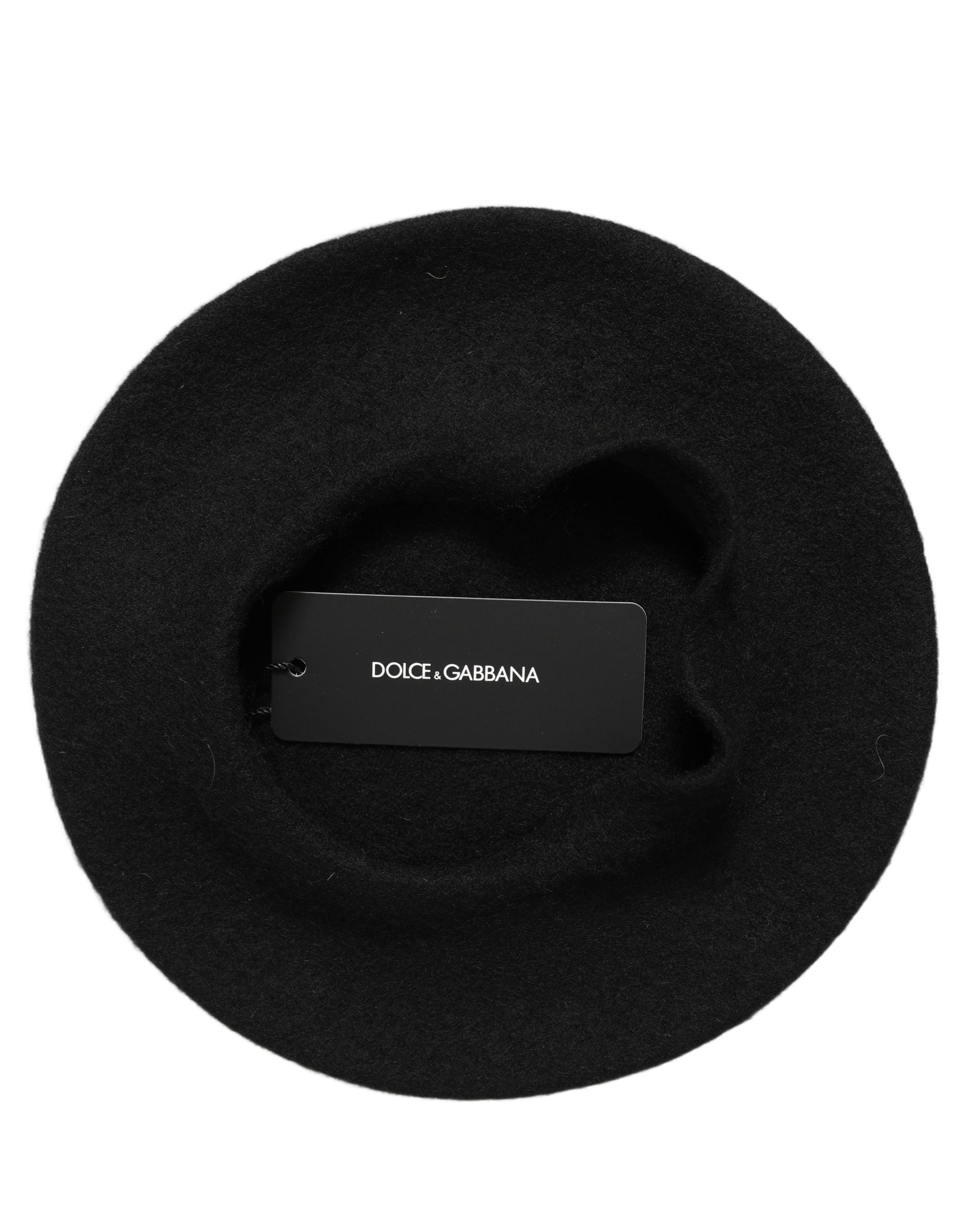 Dolce & Gabbana Black Wool French Style Beret Capello Hat