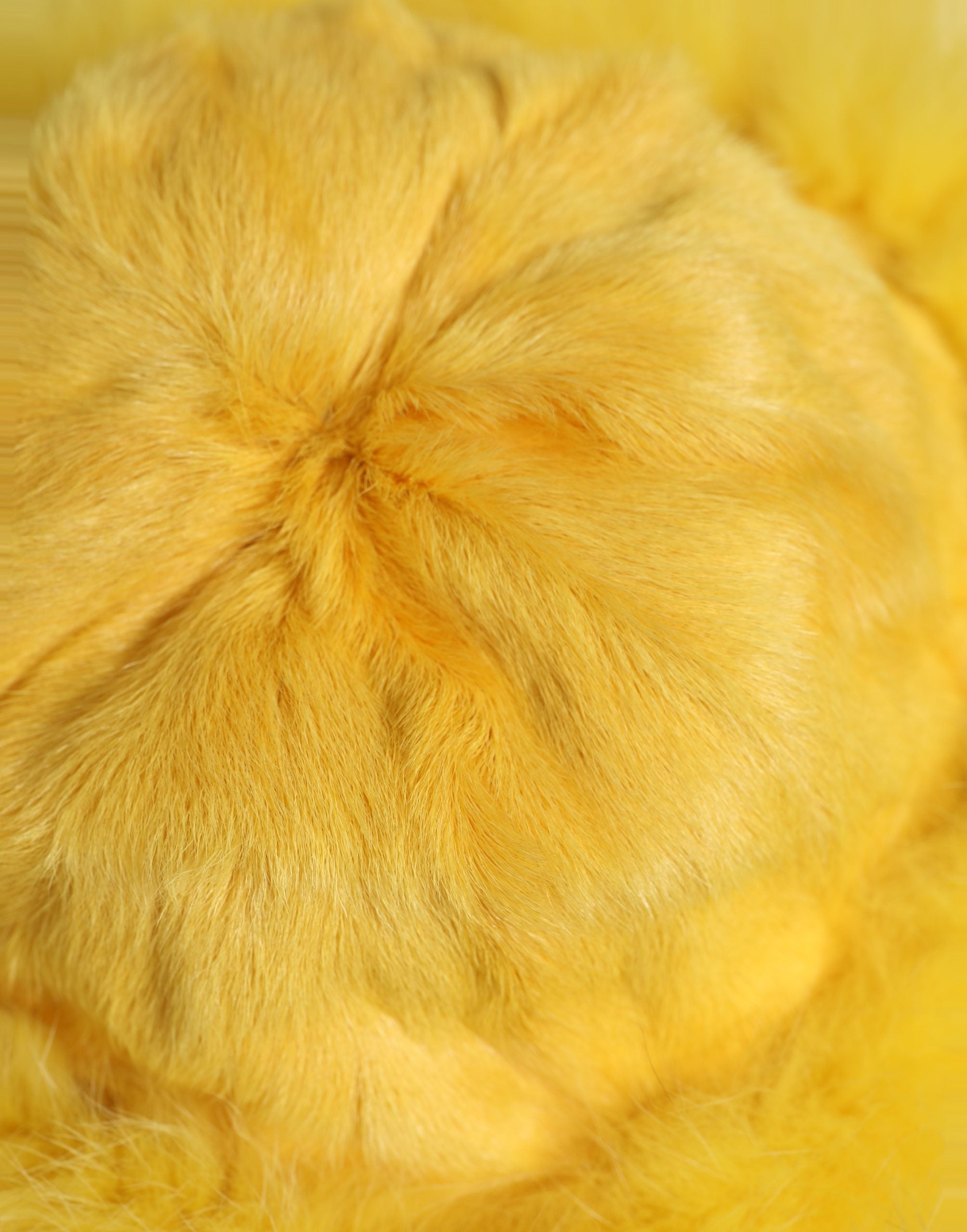 Dolce & Gabbana Yellow Fox Fur Womens Bucket Capello Hat