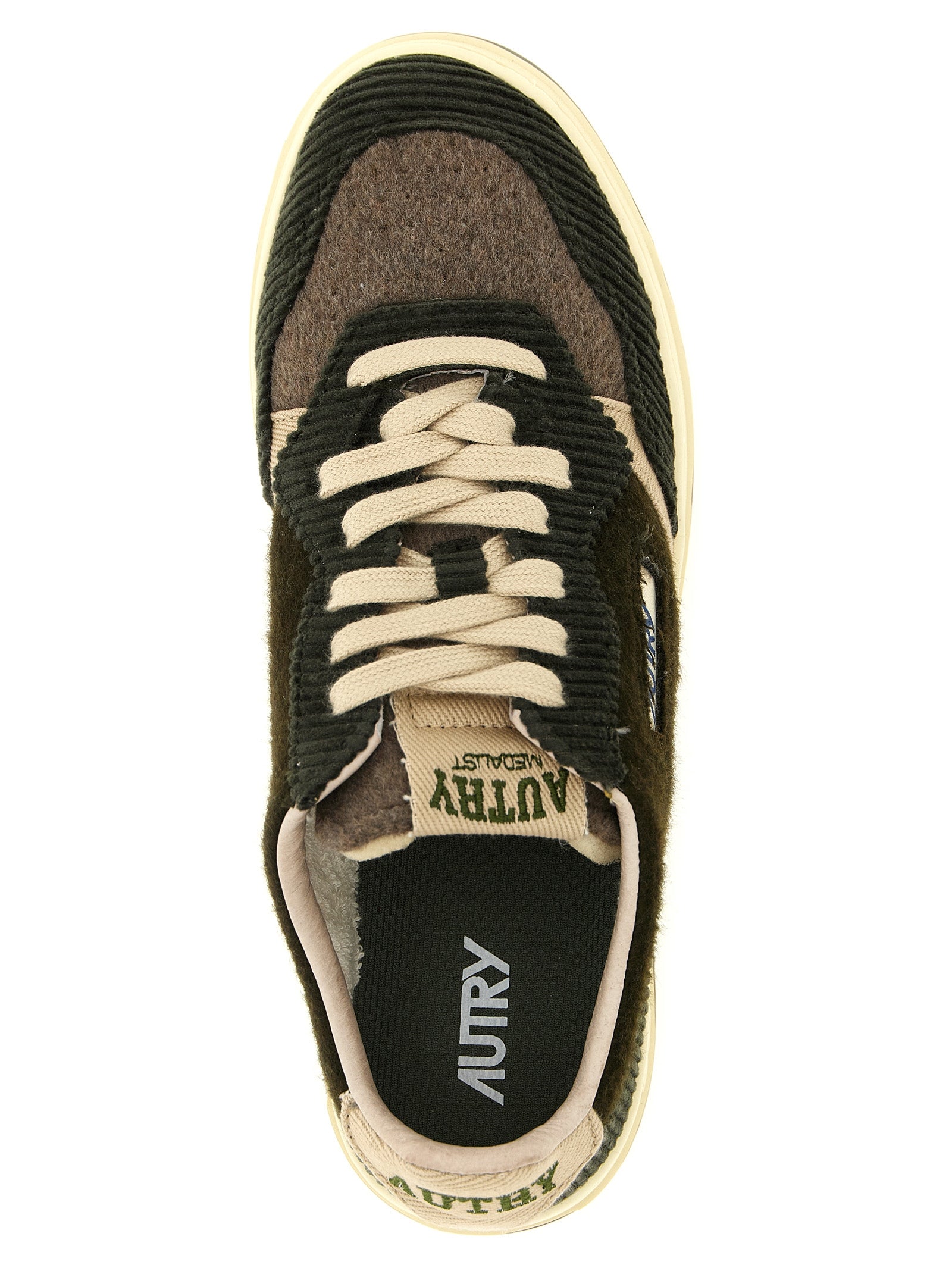 Autry Brown Textile Low Top Sneakers