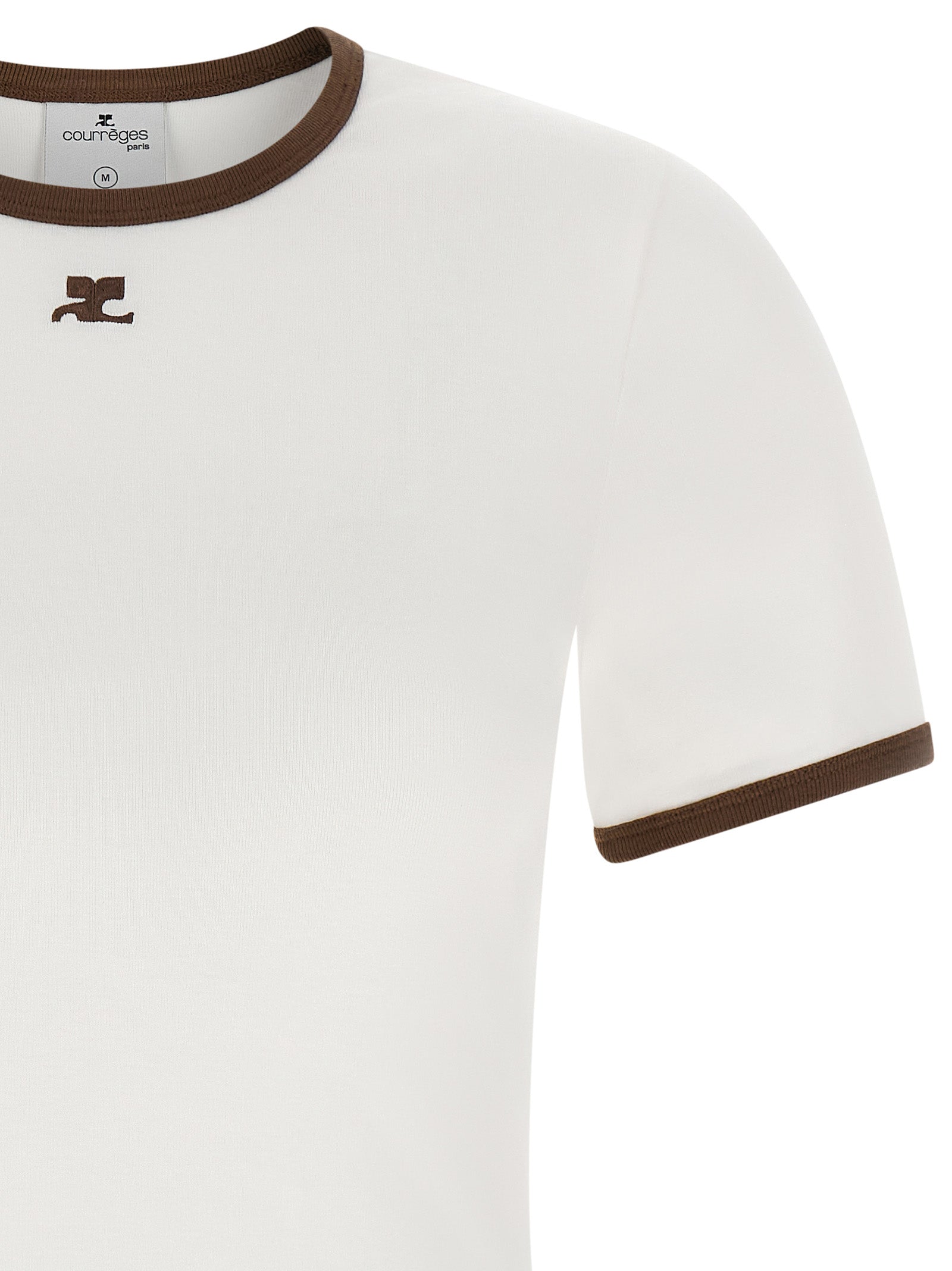 Courrèges Brown Cotton T-Shirt