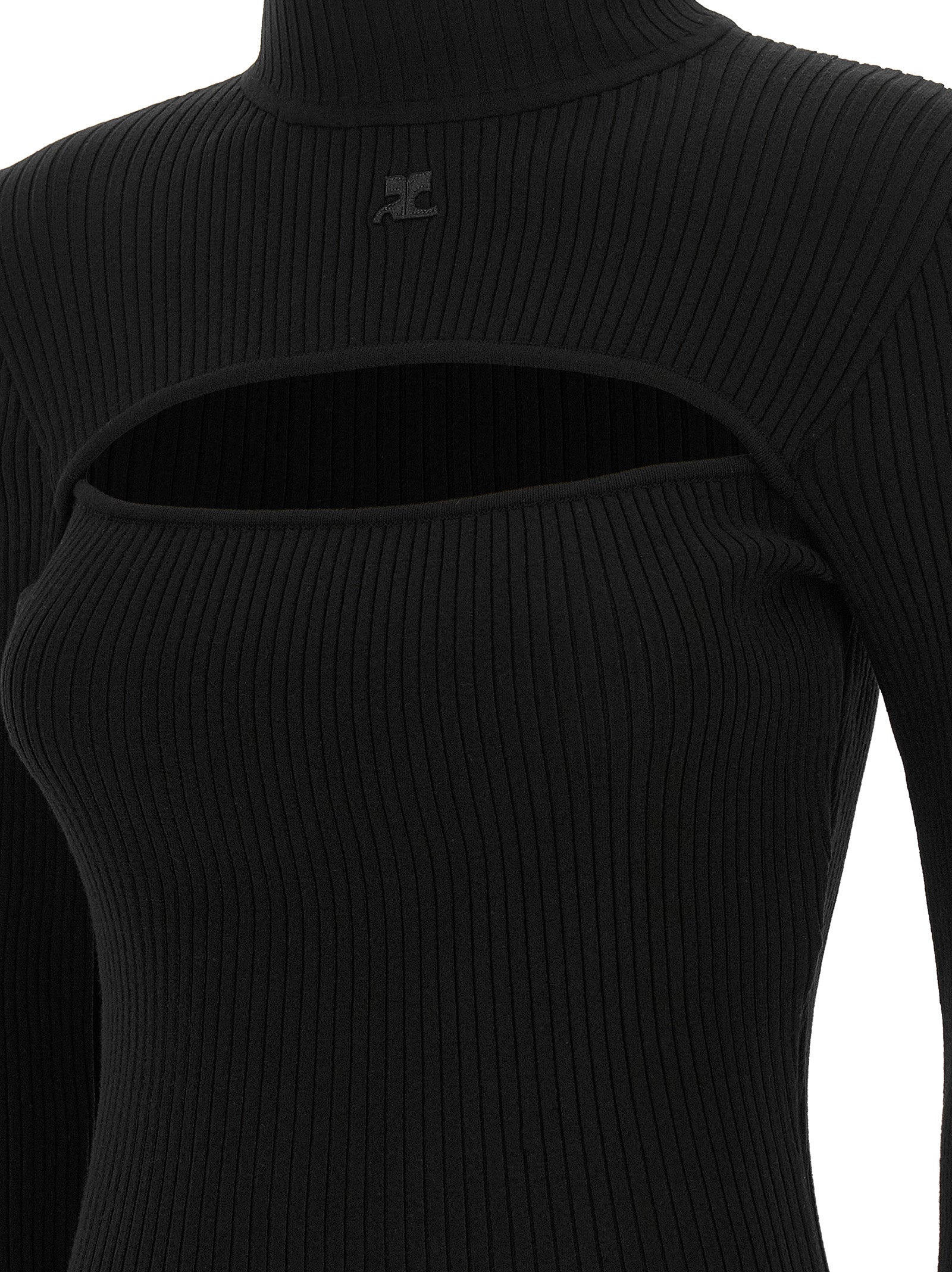 Courrèges Black Viscose Cardigan