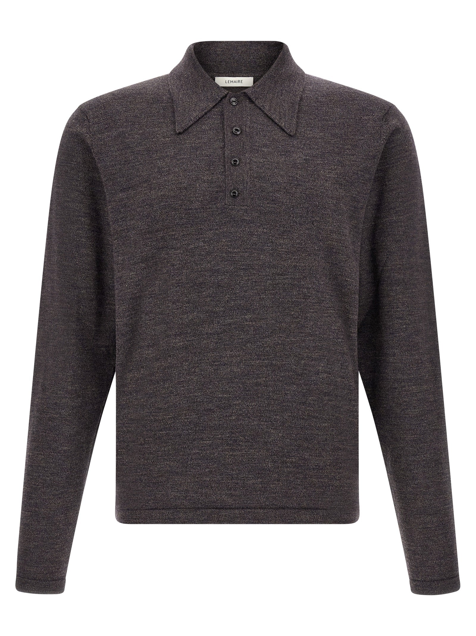 Lemaire Brown Wool Polo Shirt