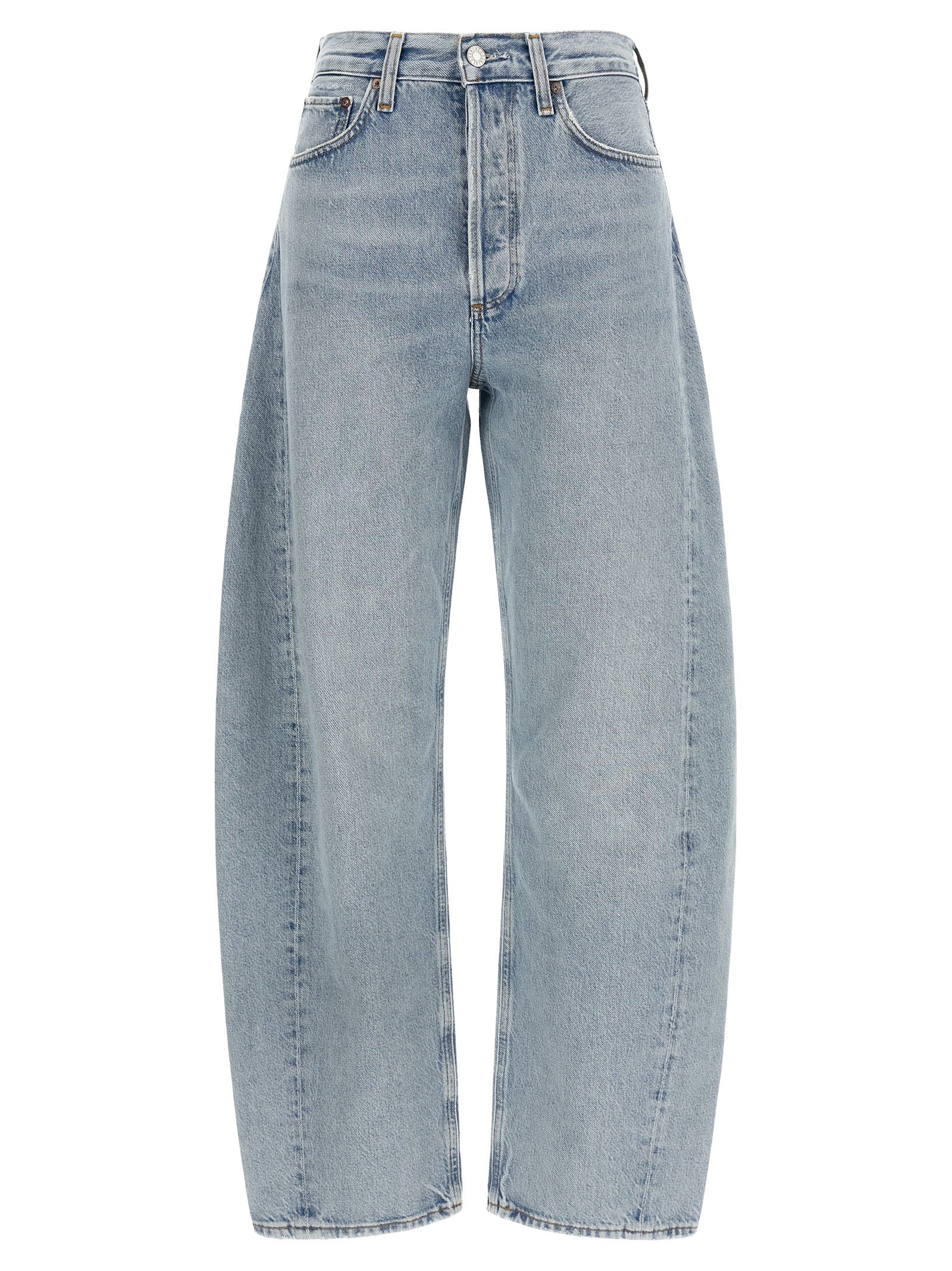 Agolde Blue Cotton High-Waisted Jean