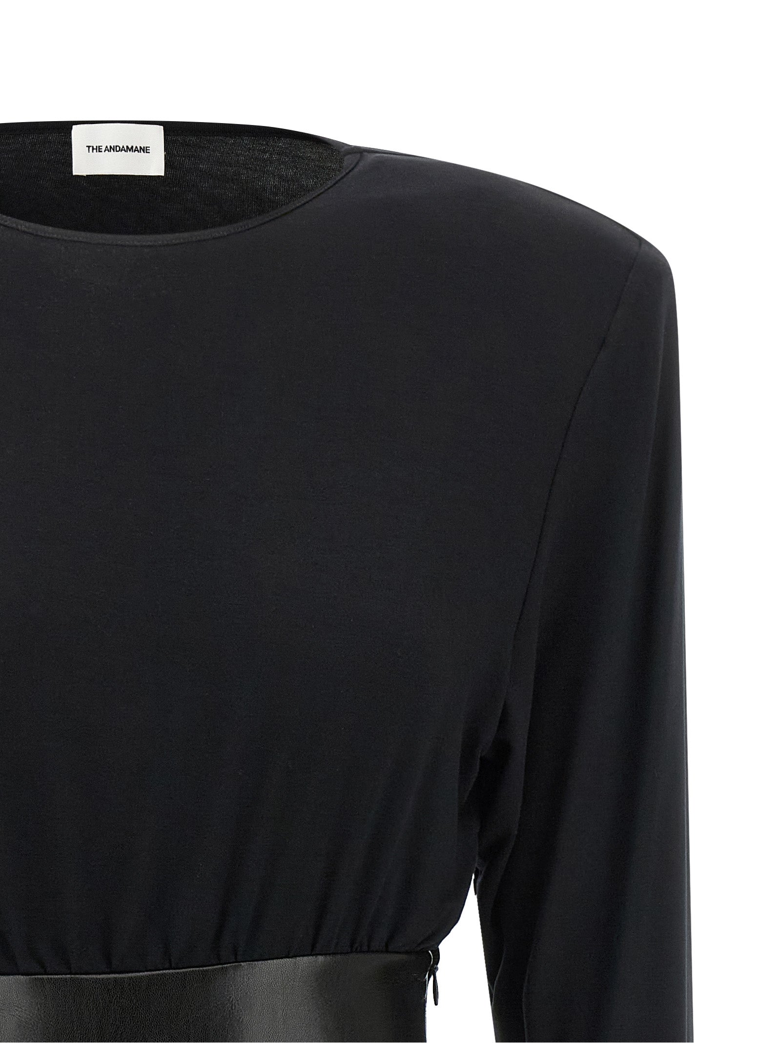 The Andamane Black Viscose Short Dress