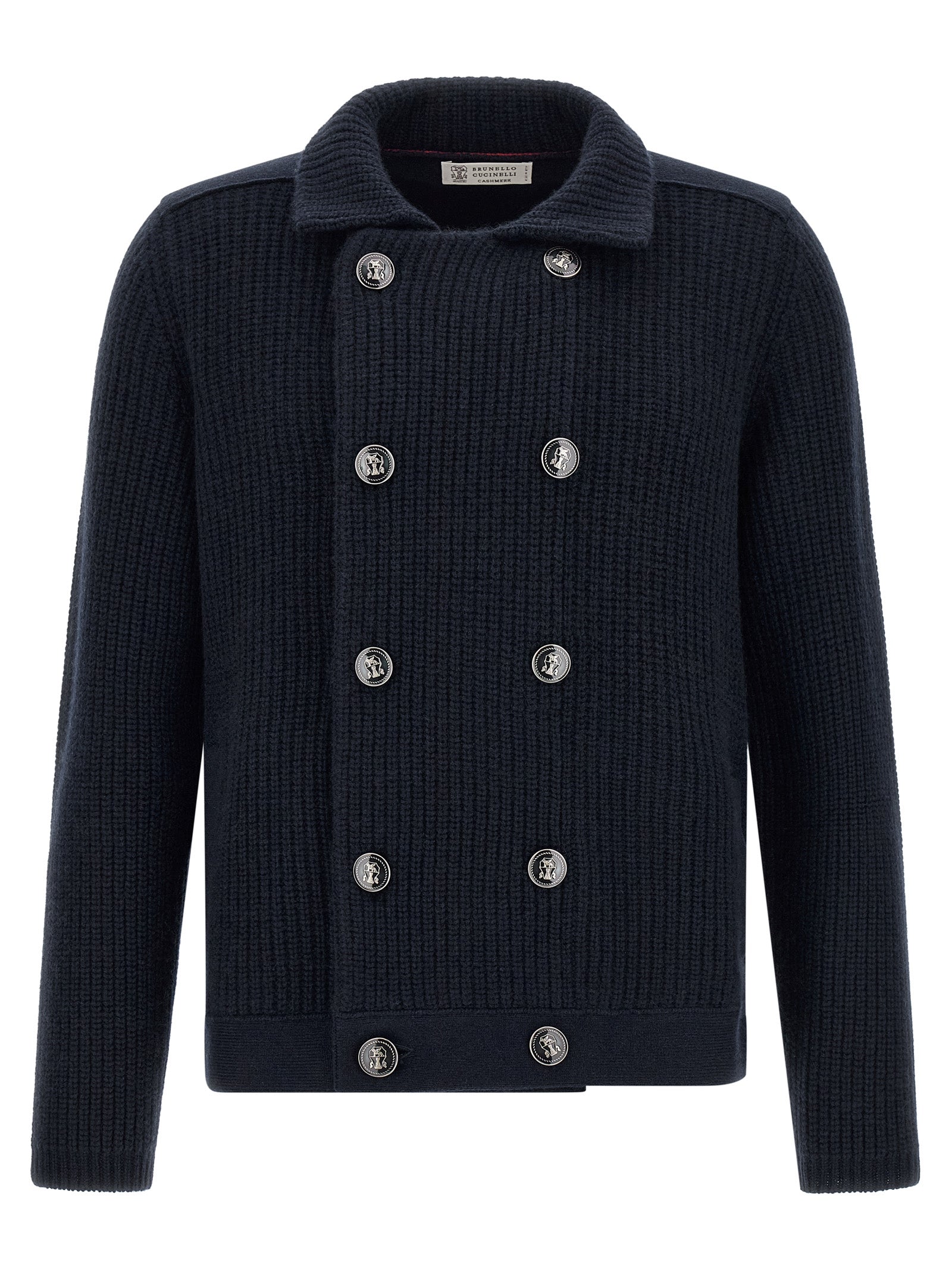 Brunello Cucinelli Blue Cashmere Cardigan