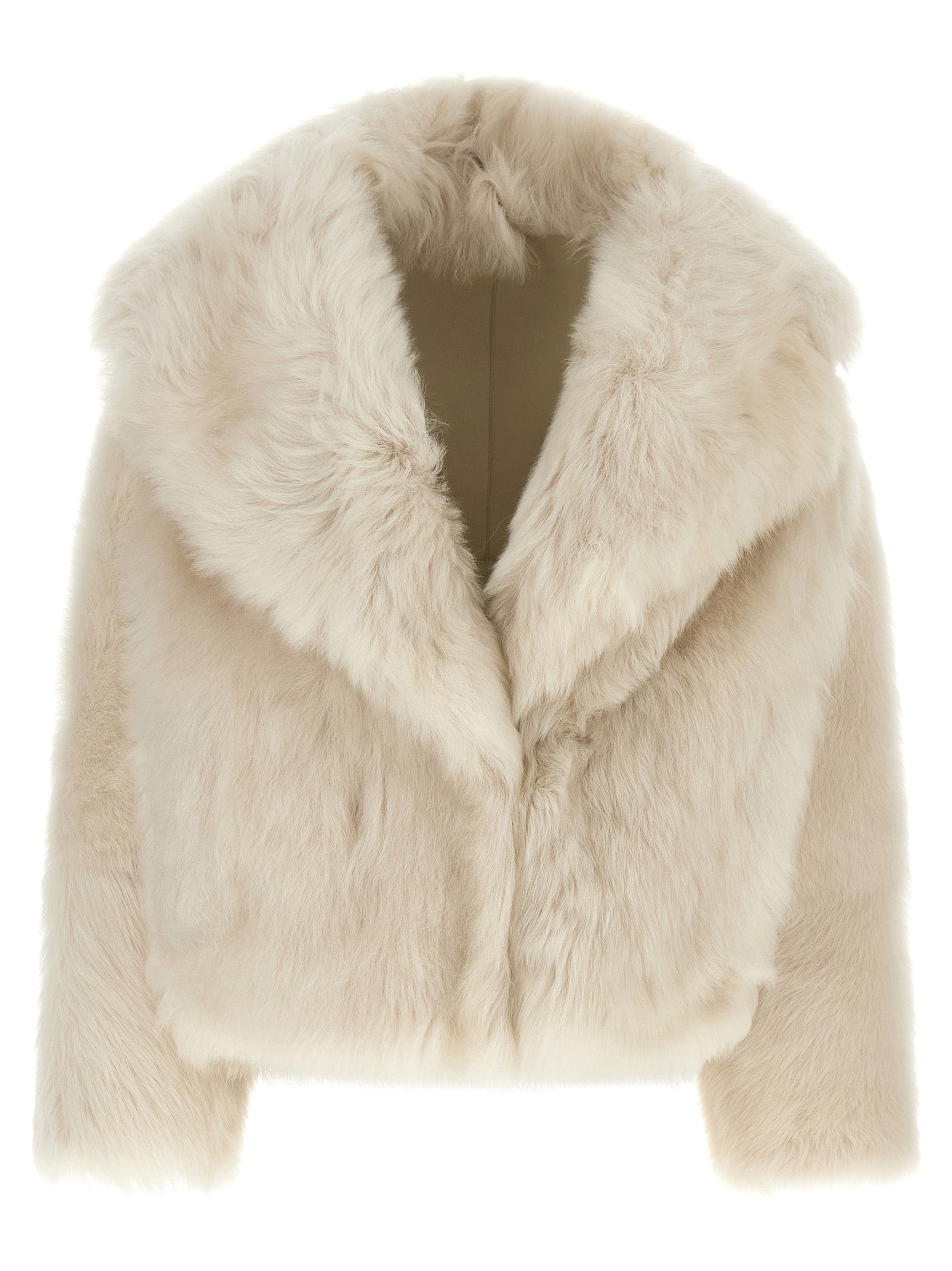 BLANCHA White Lamb Fur Full-Length Jacket