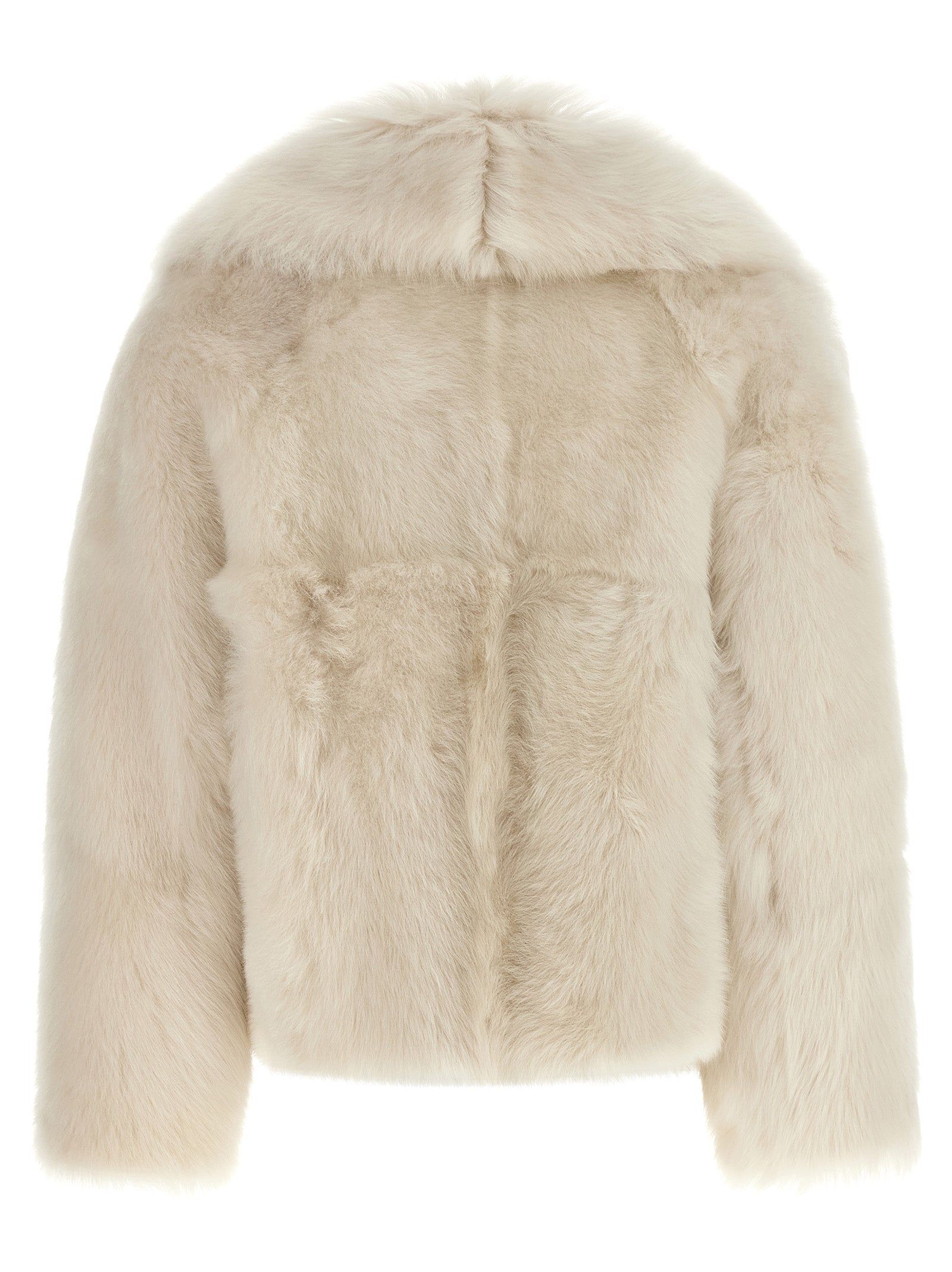 BLANCHA White Lamb Fur Full-Length Jacket