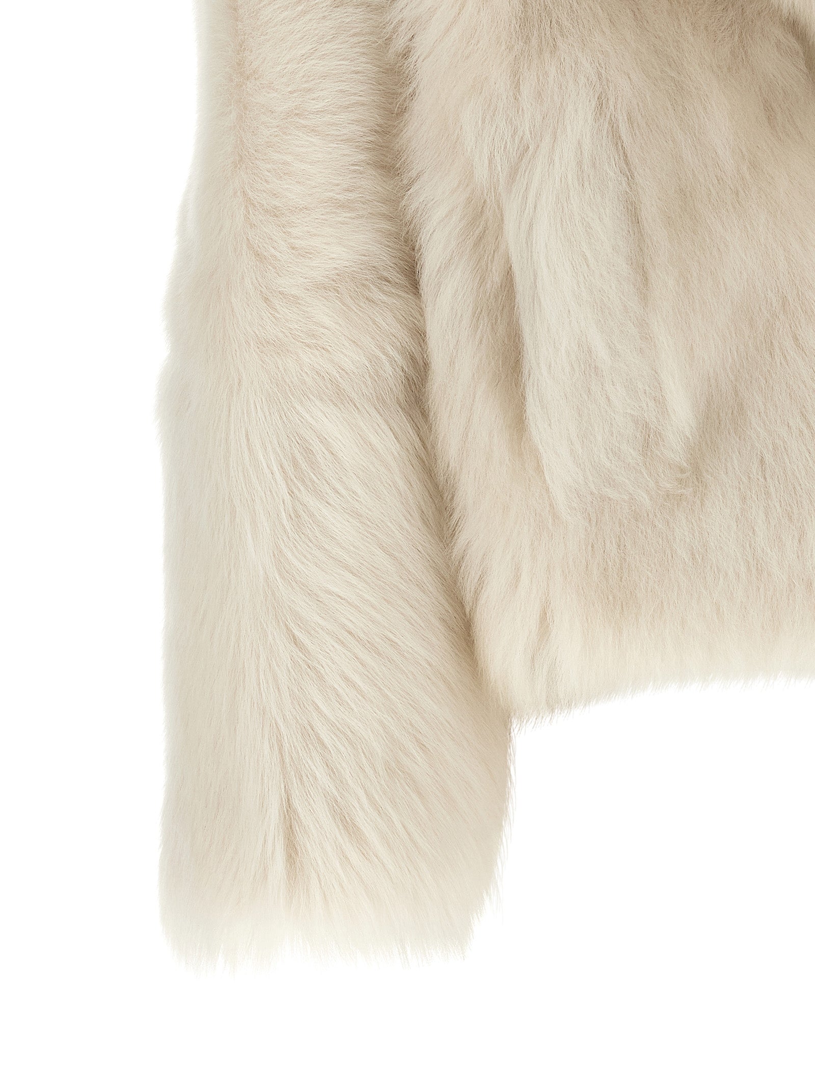 BLANCHA White Lamb Fur Full-Length Jacket