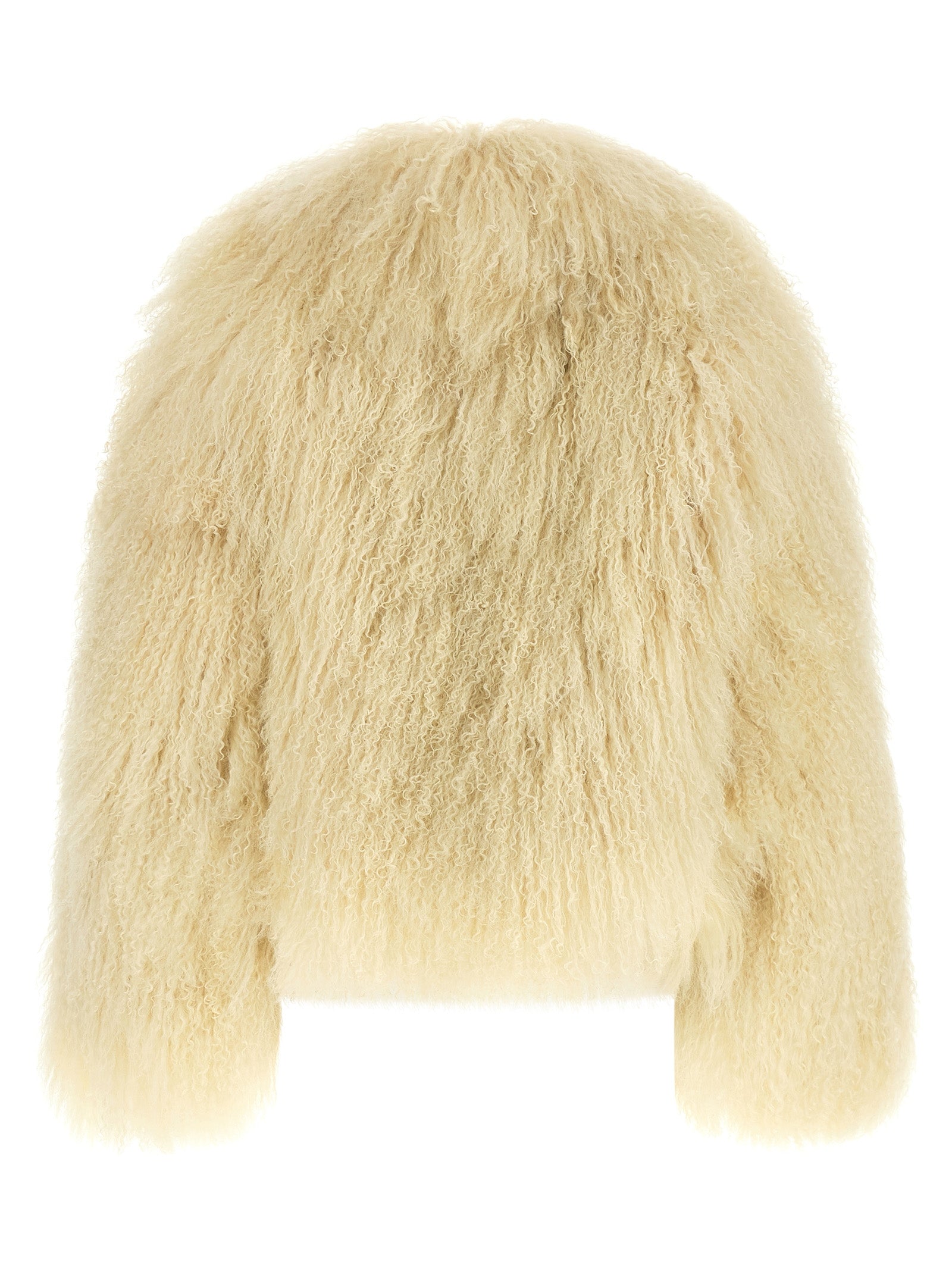 BLANCHA Beige Cashmere Biker Jacket