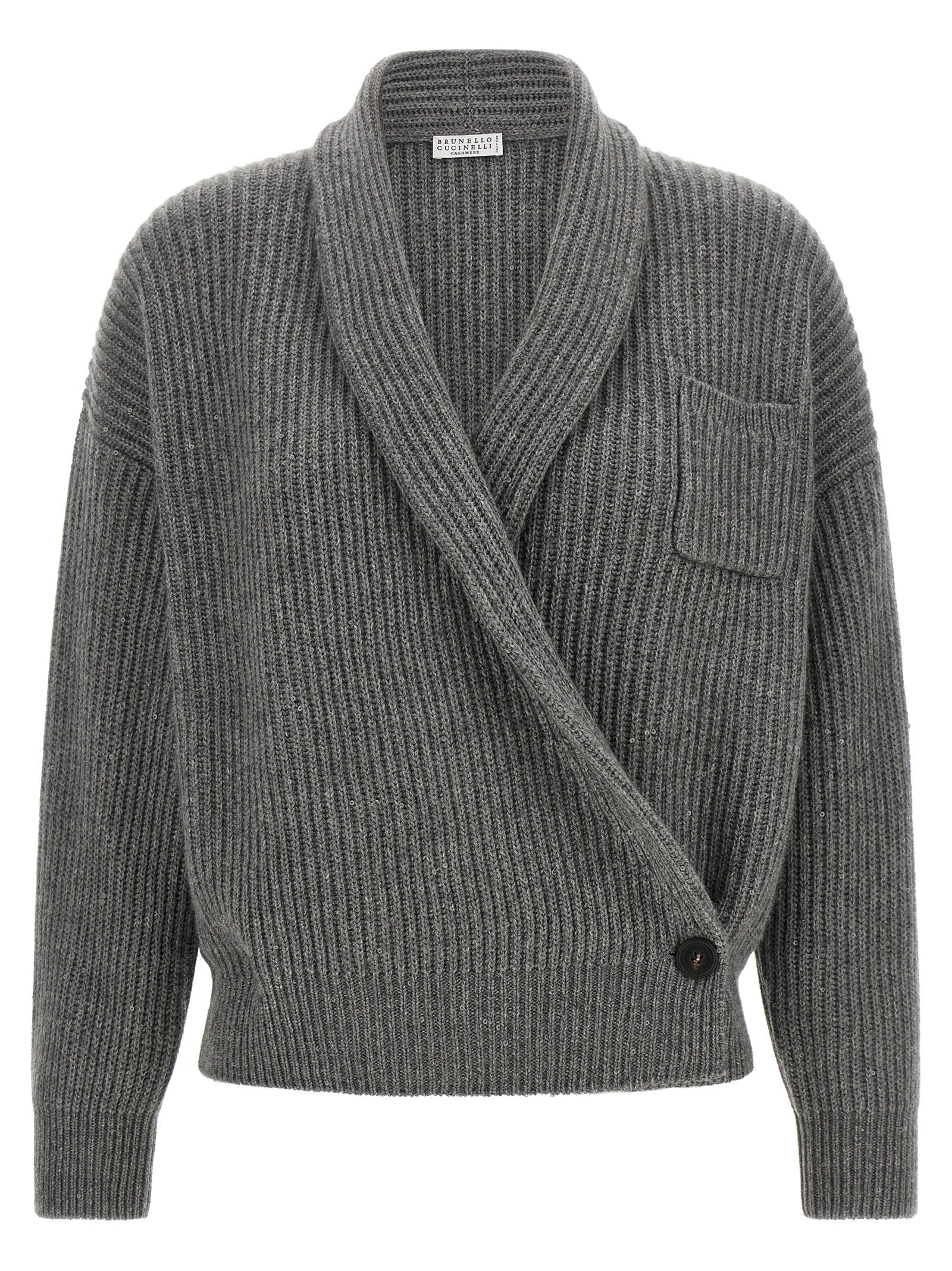 Brunello Cucinelli Gray Cashmere Cardigan