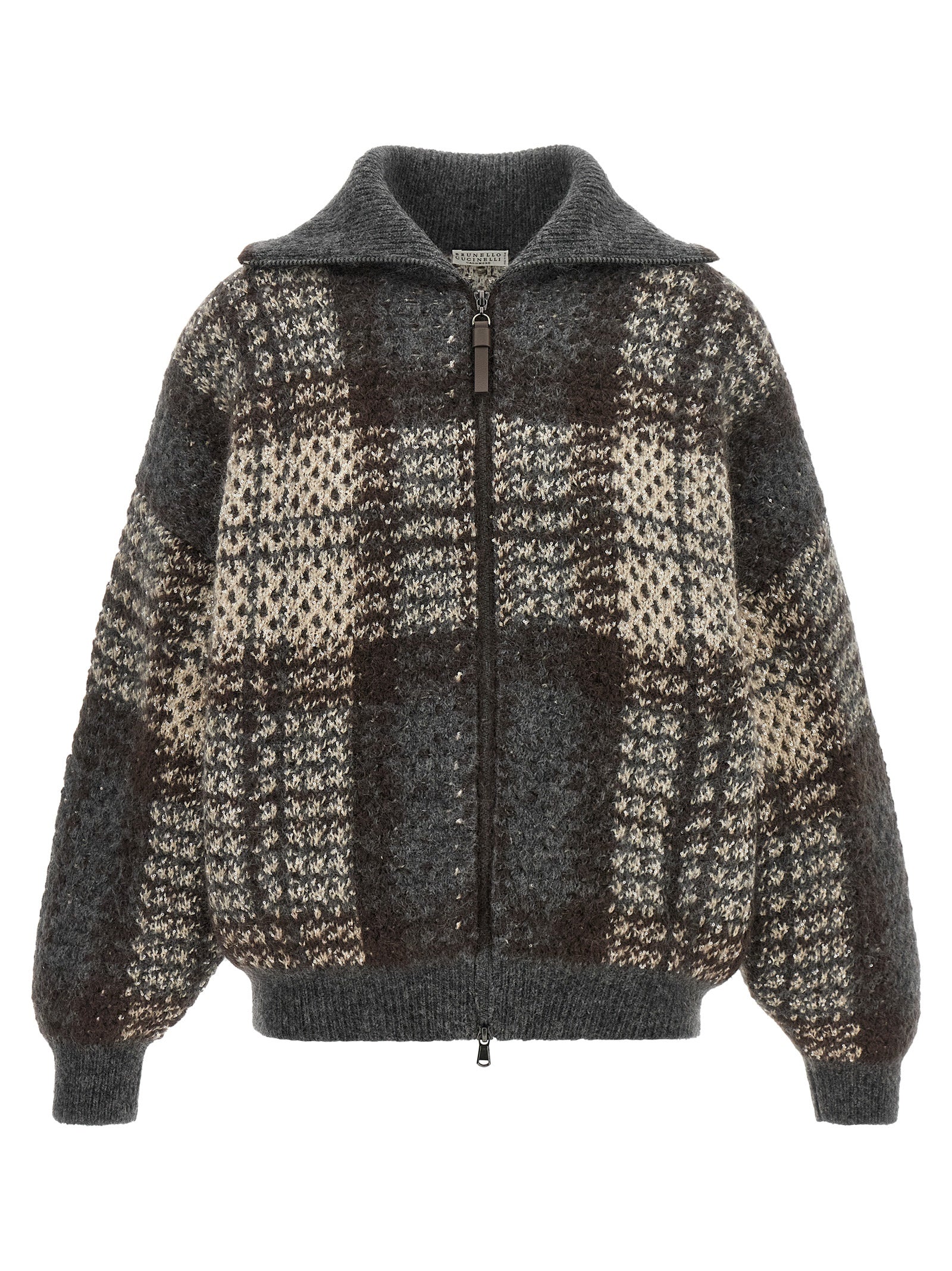 Brunello Cucinelli Gray Fabric Cardigan