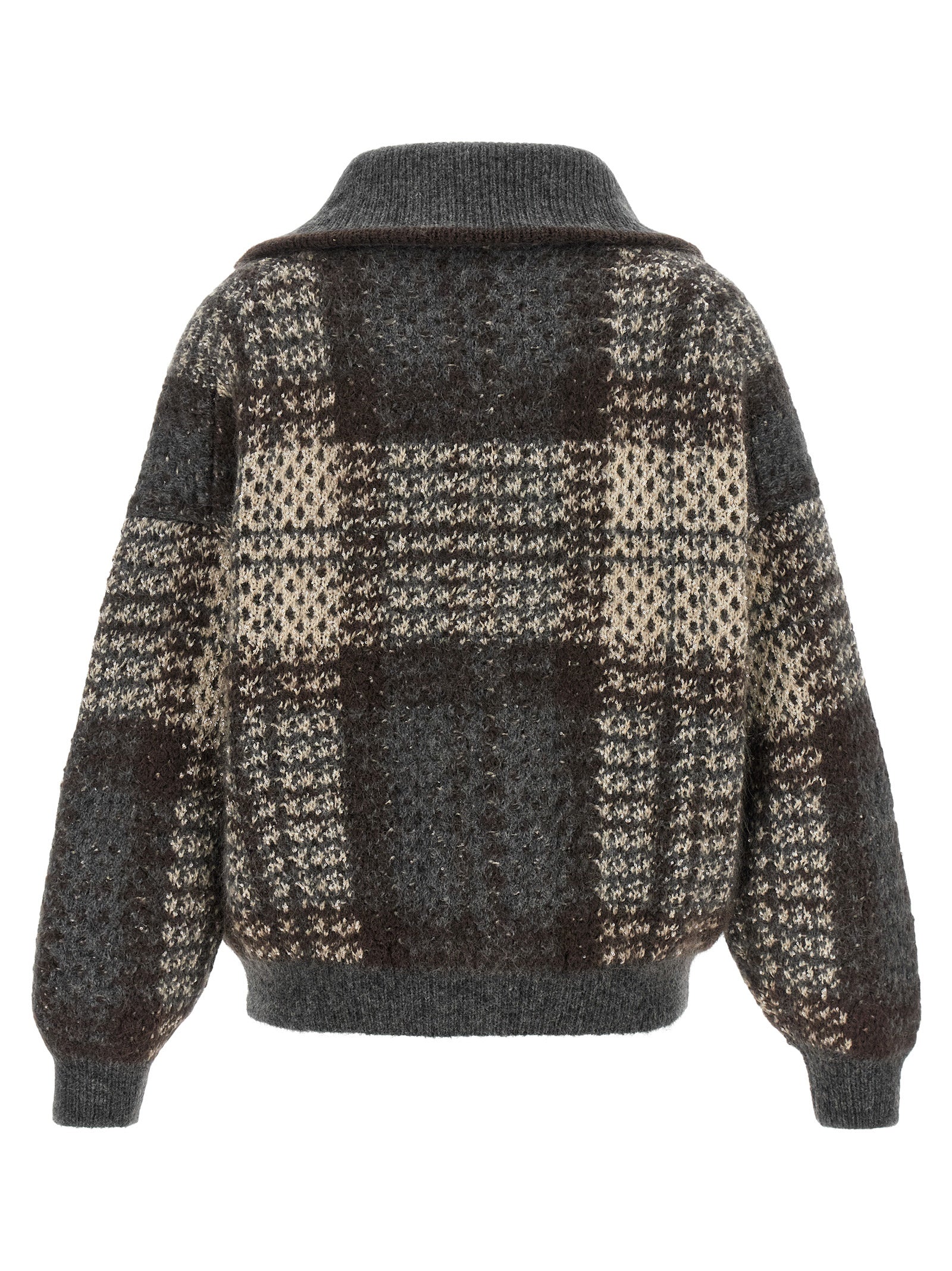Brunello Cucinelli Gray Fabric Cardigan