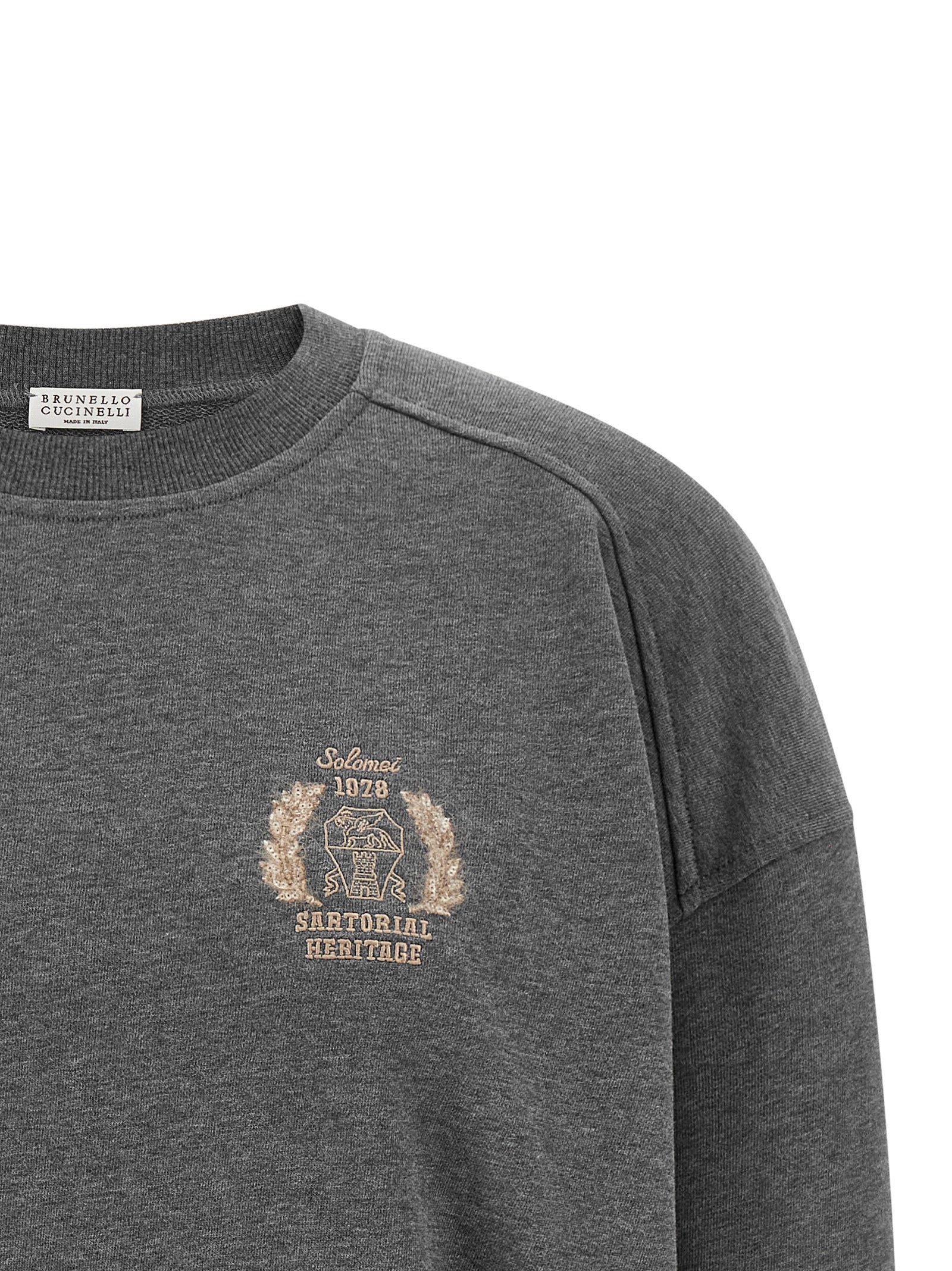 Brunello Cucinelli Gray Cotton Sweatshirt