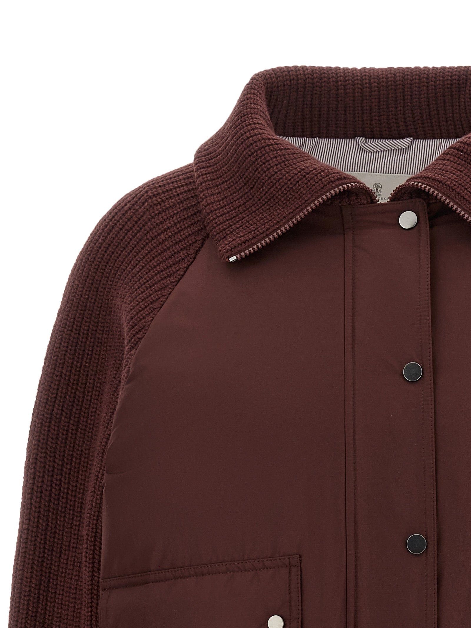 Brunello Cucinelli Bordeaux Cotton Bomber