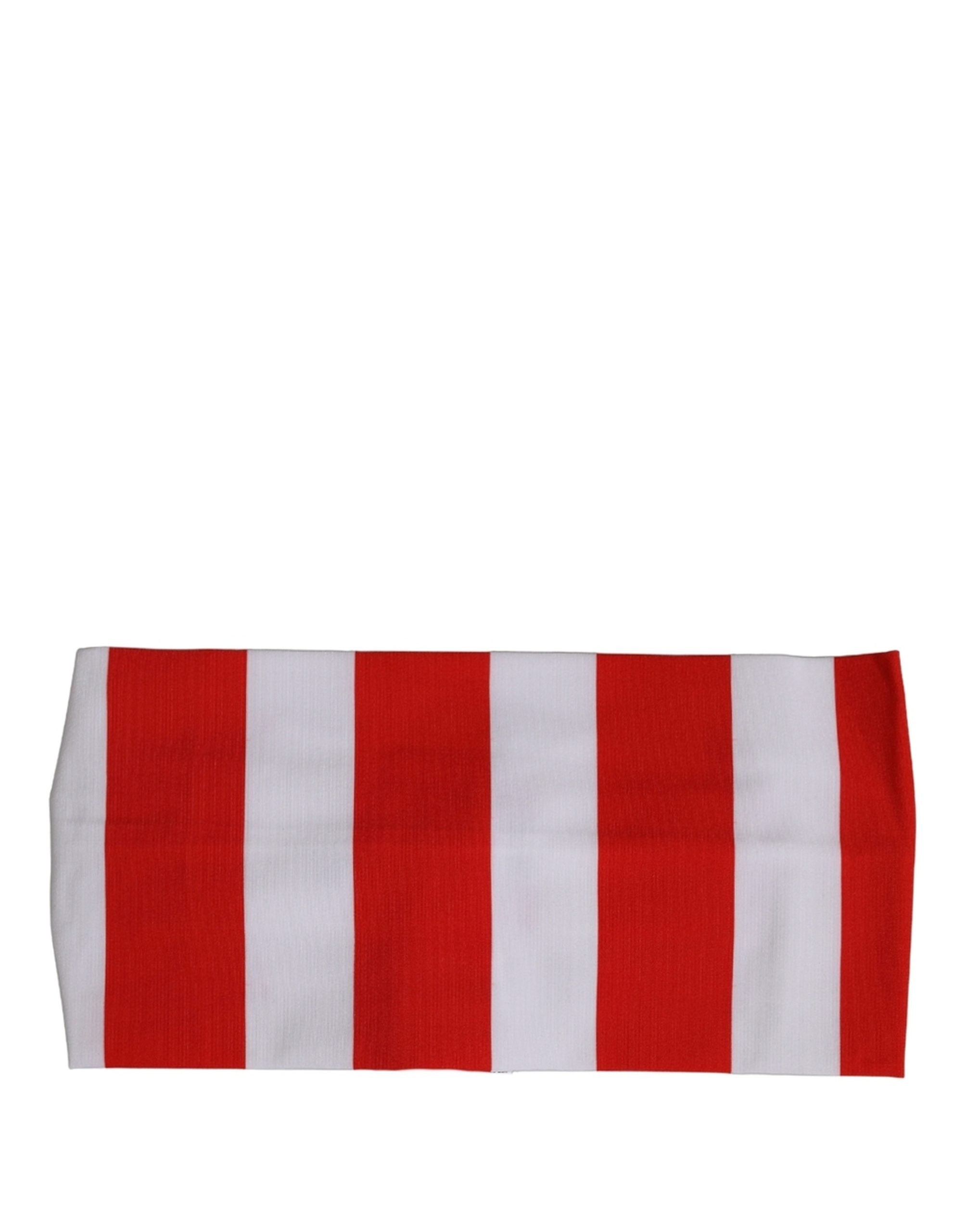 Dolce & Gabbana Red White Stripes Nylon Head Wrap One Size Headband