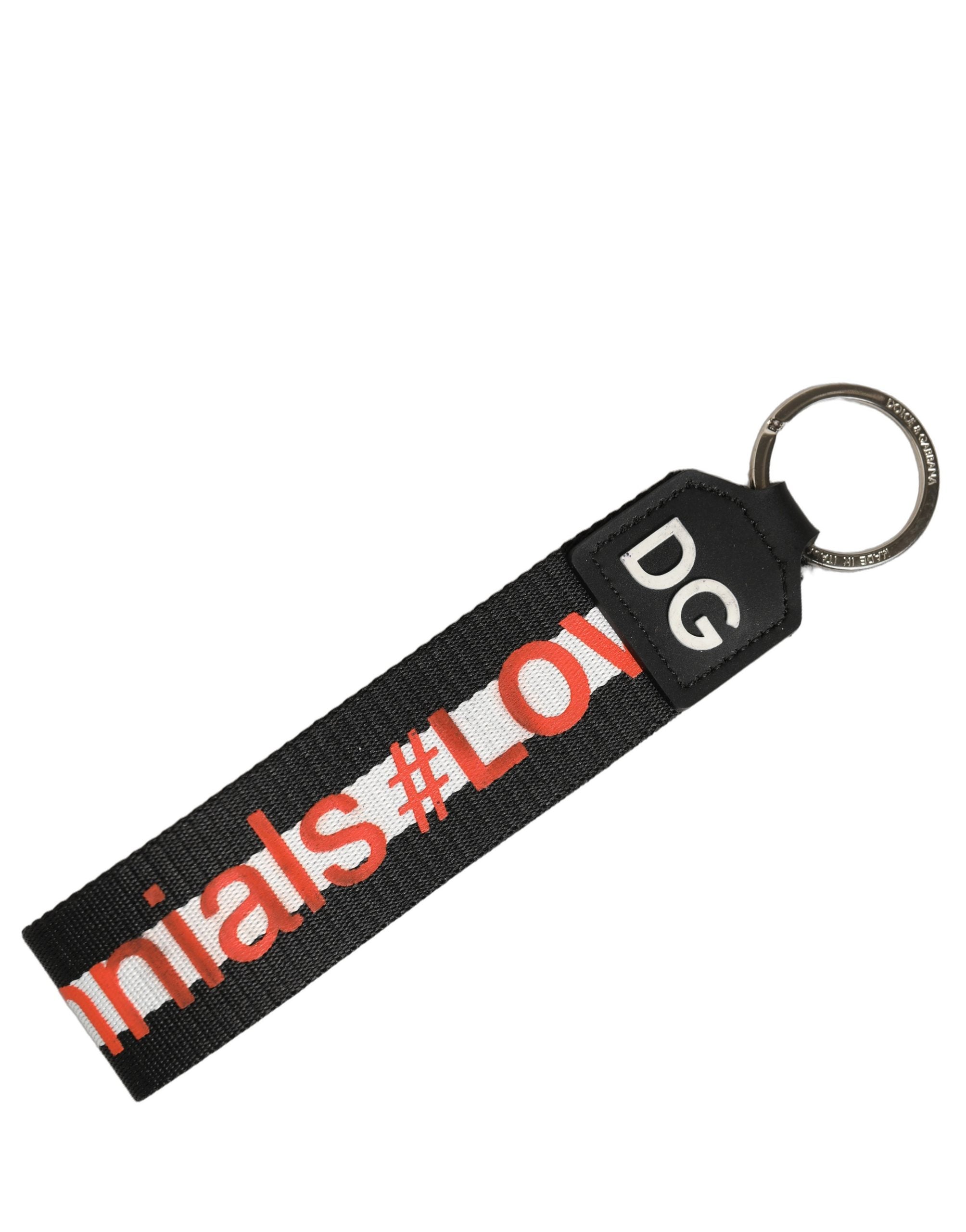 Dolce & Gabbana Multicolor Logo Polyester Brass Holder Keychain Keyring