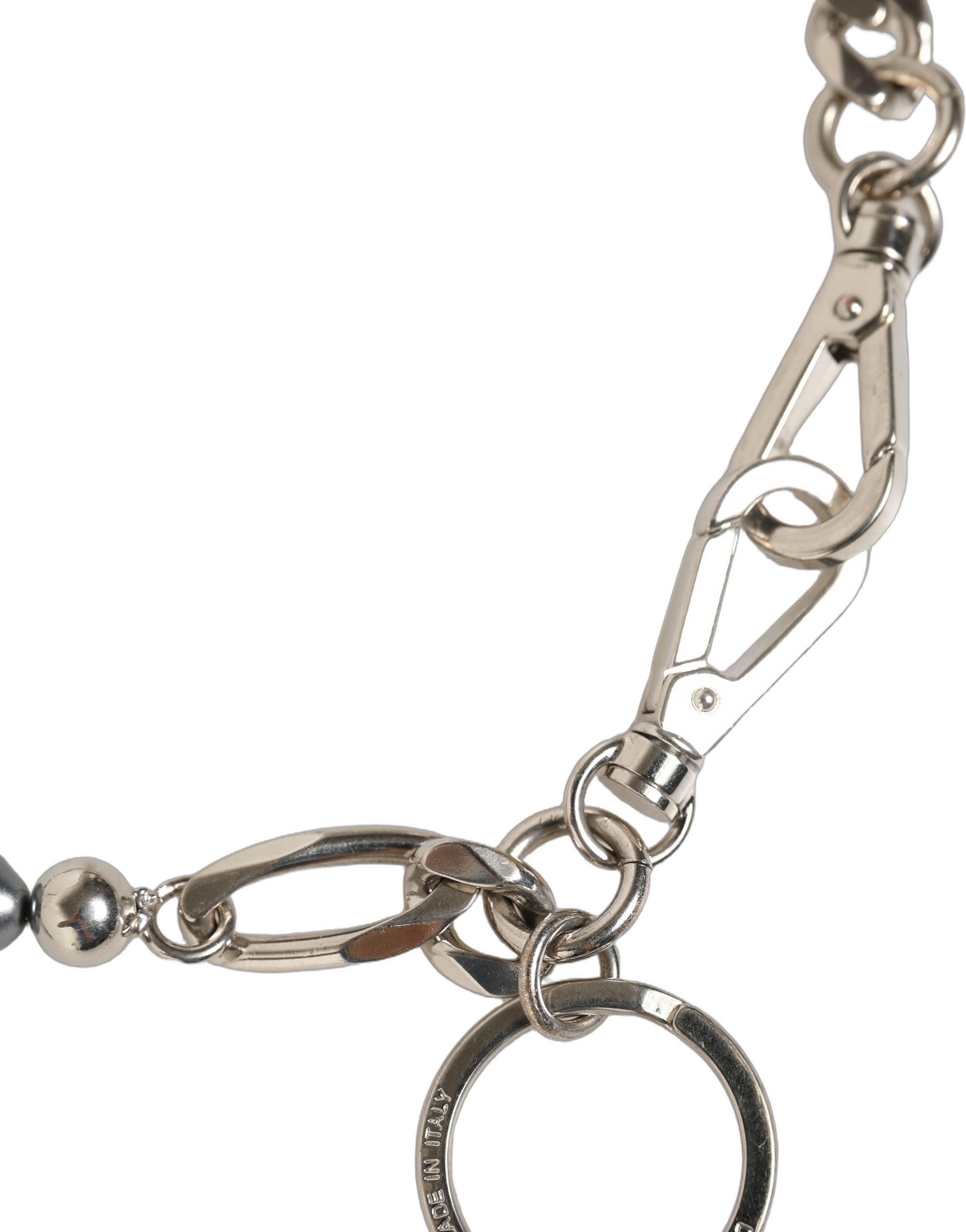 Dolce & Gabbana Silver Tone Chain Signature DG Logo Pendant Necklace