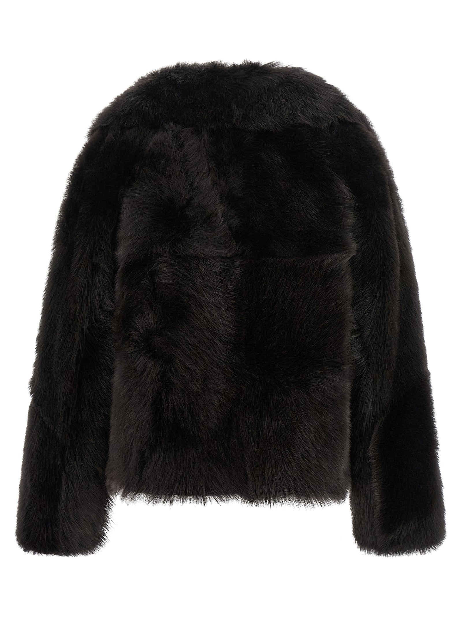 BLANCHA Brown Lamb Fur Full-Length Jacket