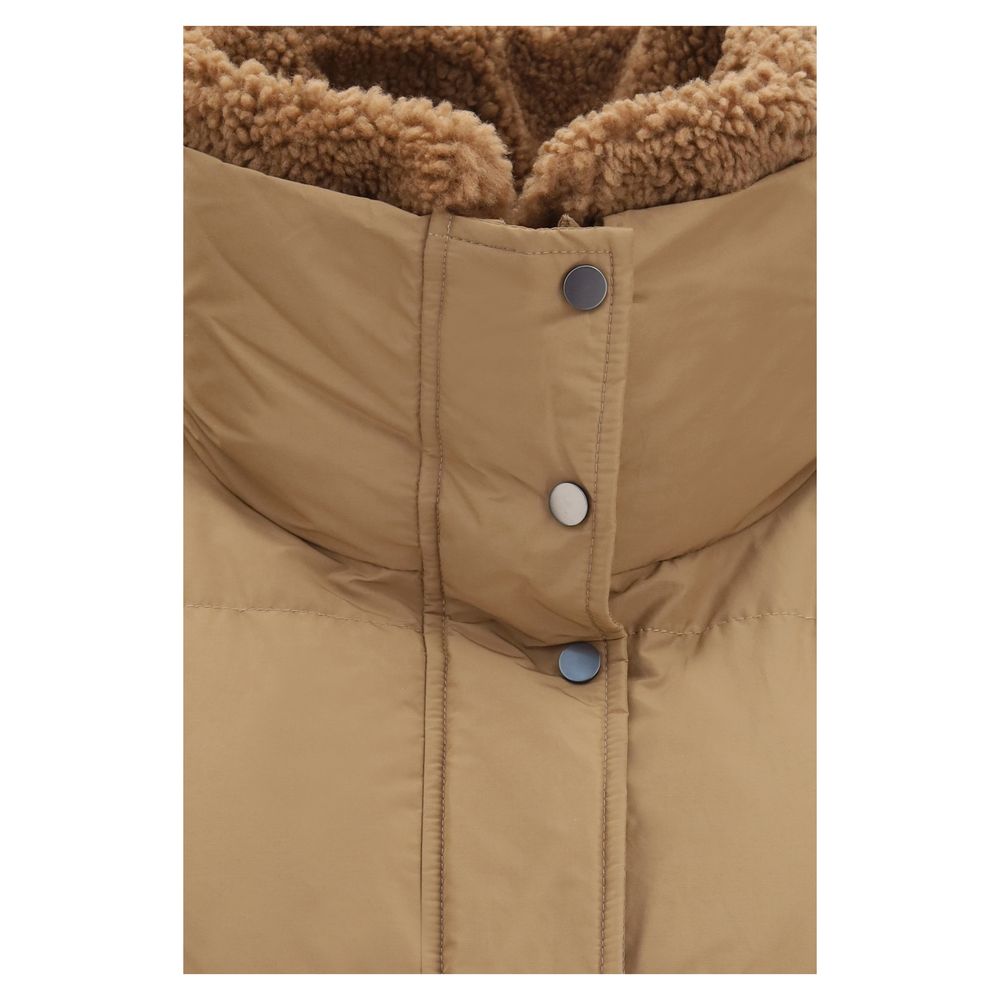 Brunello Cucinelli Beige Goose Down Full-Length Jacket