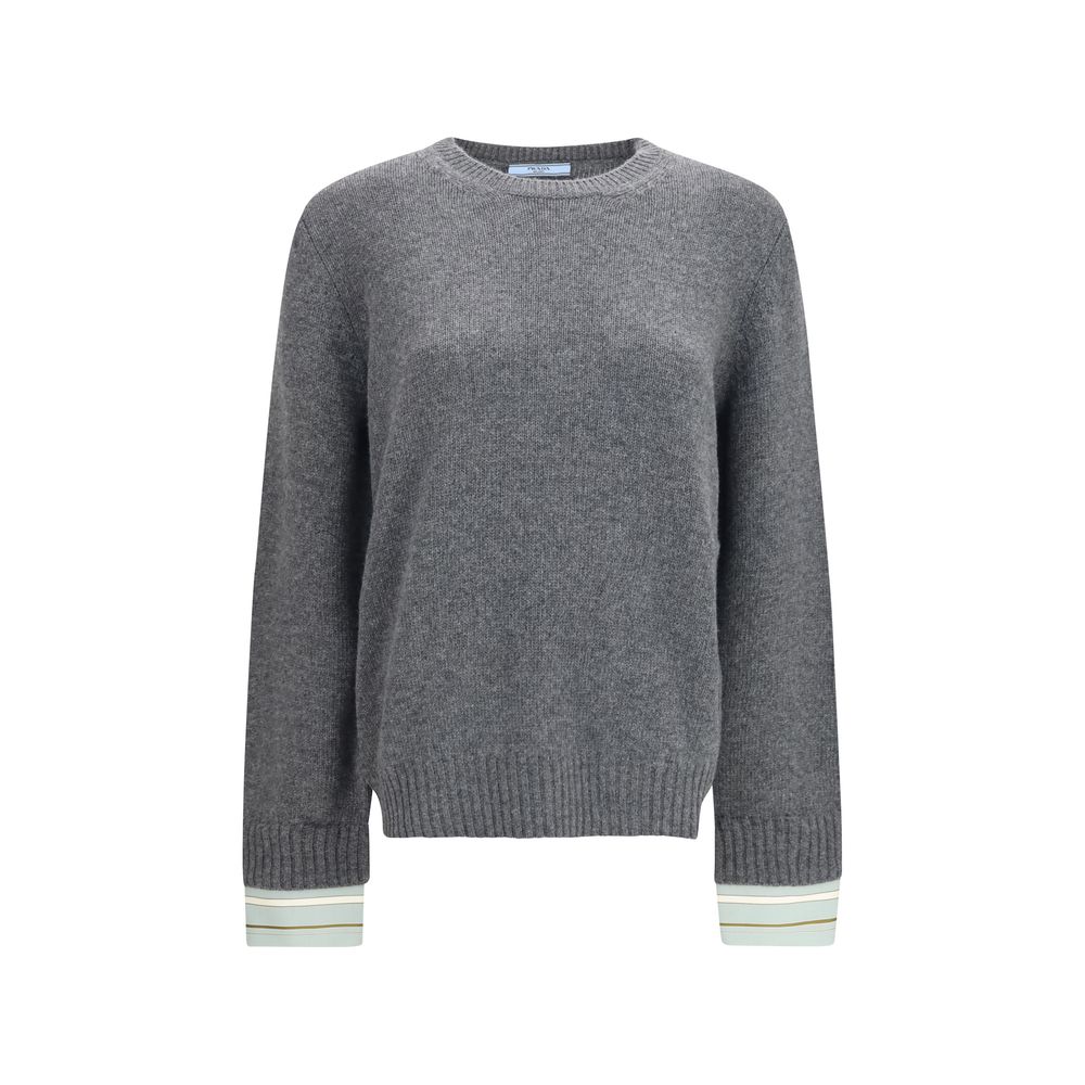 Prada Gray Wool Oves Aries Sweatshirt