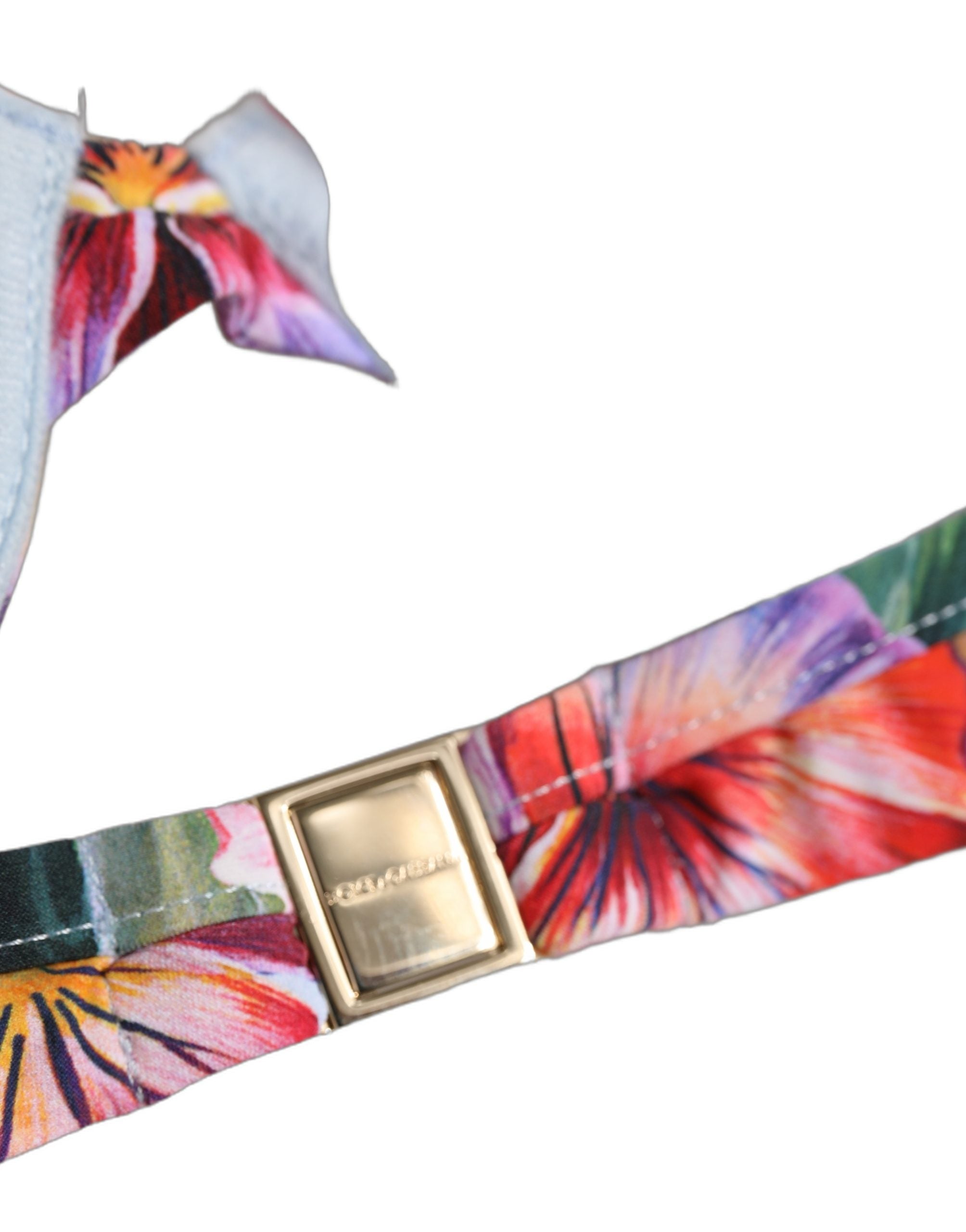 Dolce & Gabbana Top Multicolor Floral Print Beachwear Bikini