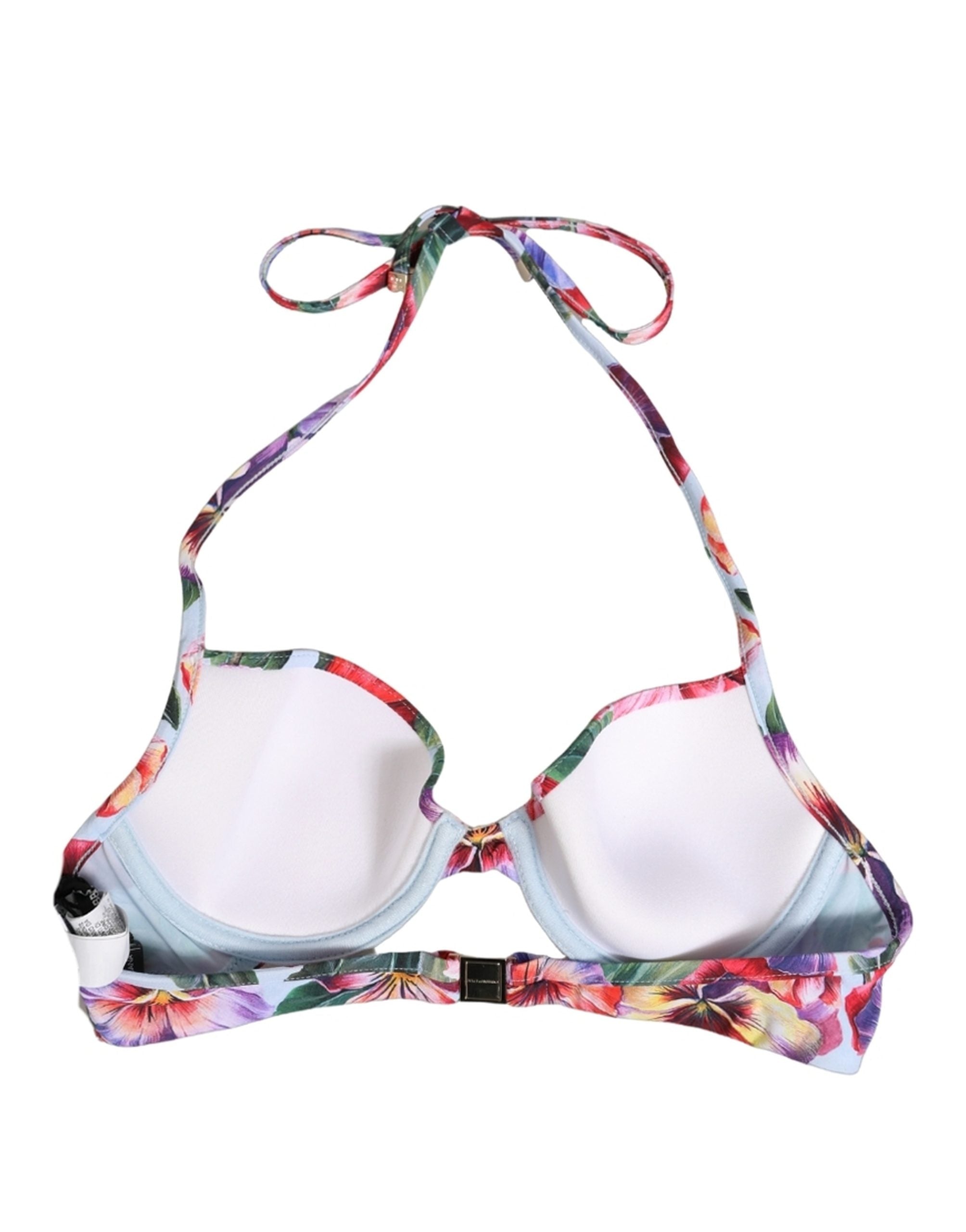 Dolce & Gabbana Top Multicolor Floral Print Beachwear Bikini