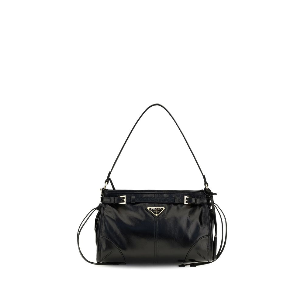 Prada Black Calf Leather Bos Taurus Handbag