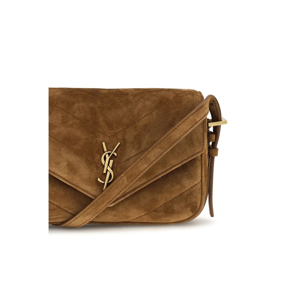 Saint Laurent Brown Suede Leather Shoulder Bag