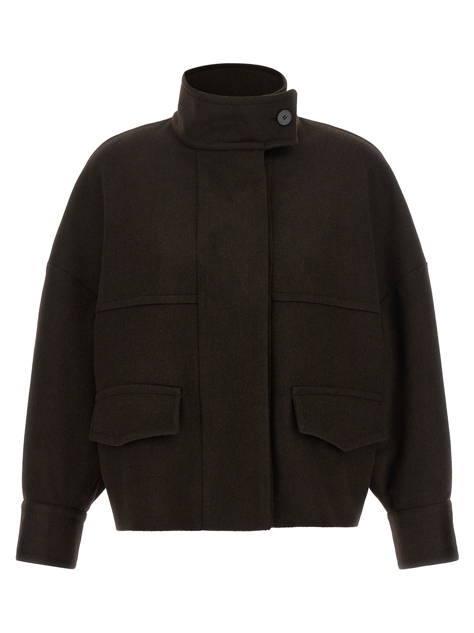 Alberto Biani Brown Wool Bomber