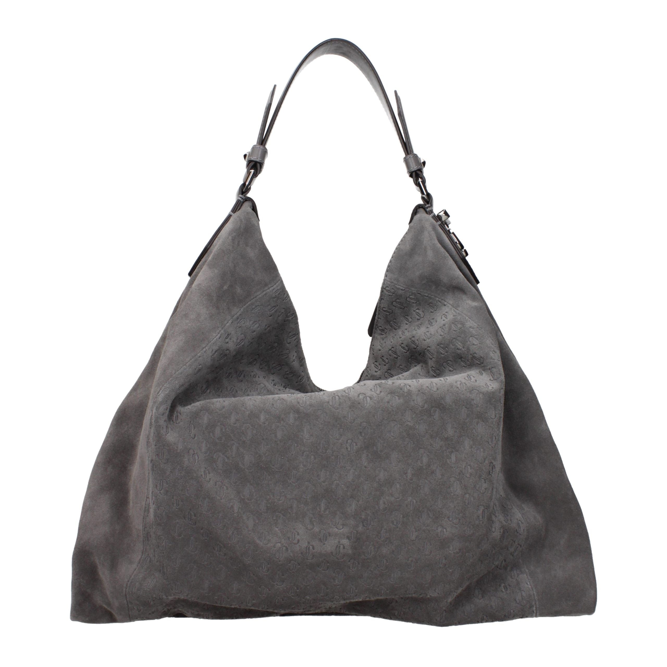 Jimmy Choo Gray Leather Shoulder Bag