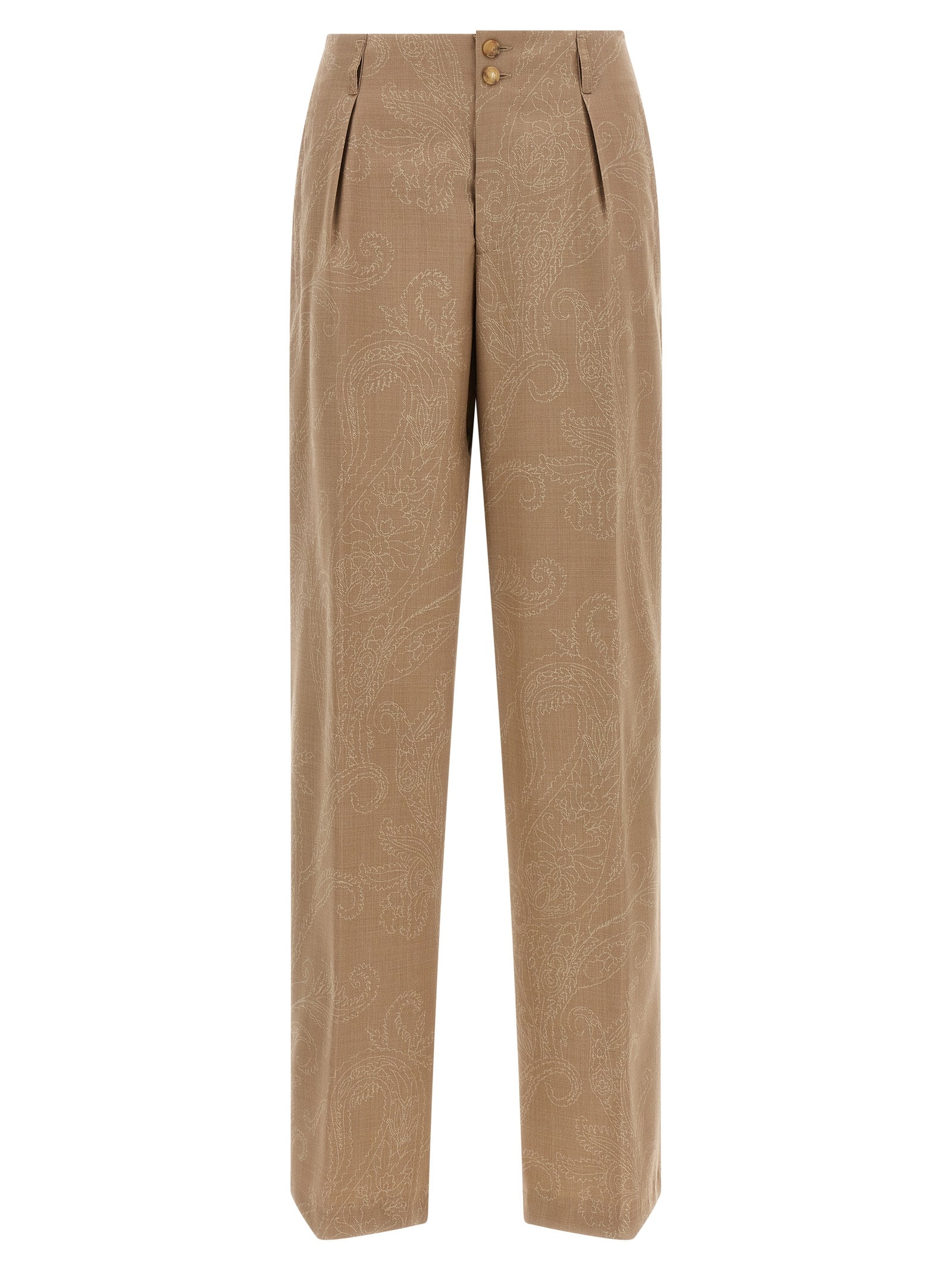 Etro Beige Wool Dress Pants