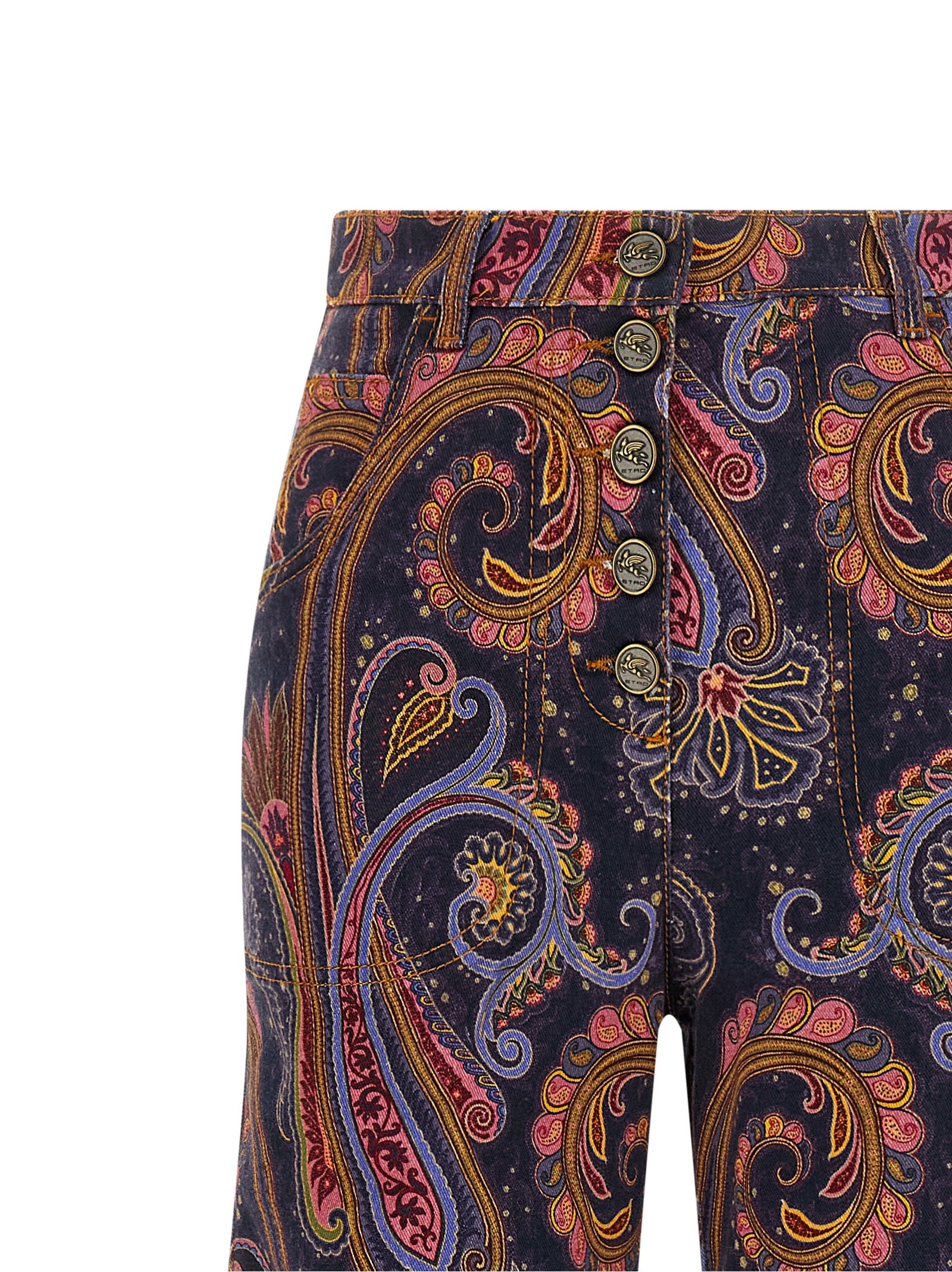 Etro Multicolor Cotton Flared Jeans