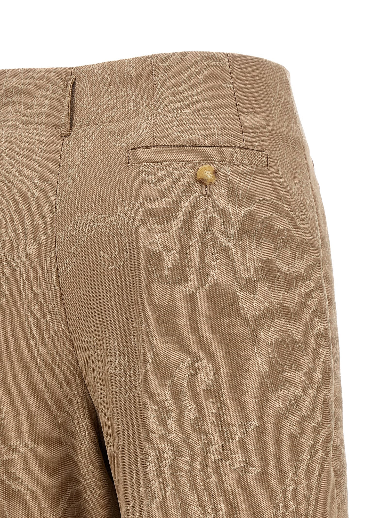 Etro Beige Wool Dress Pants