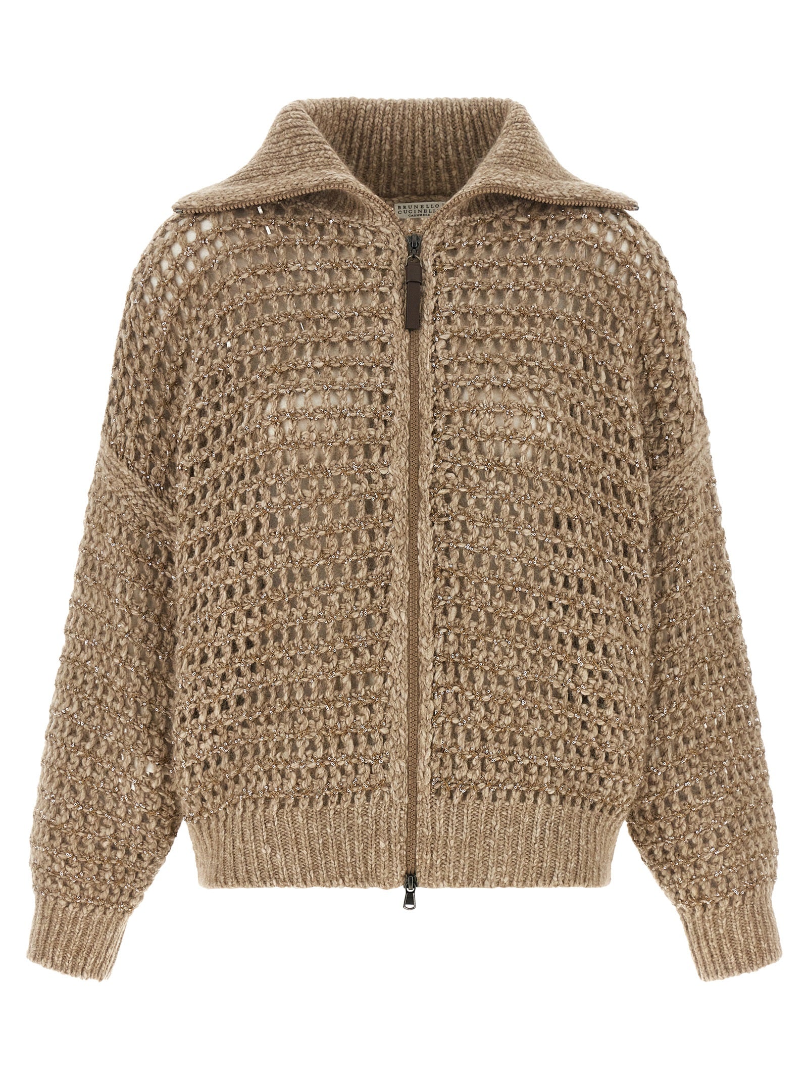 Brunello Cucinelli Beige Elastane Cardigan