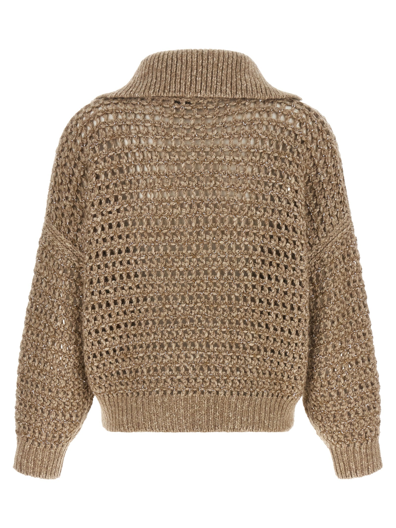 Brunello Cucinelli Beige Elastane Cardigan