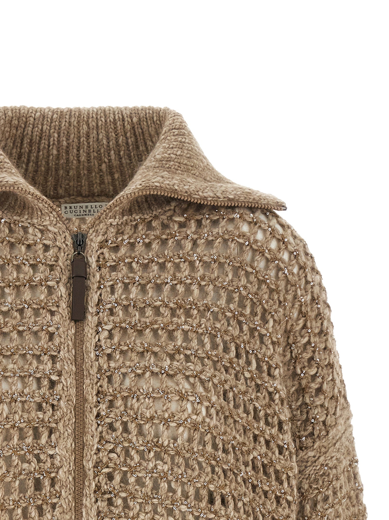 Brunello Cucinelli Beige Elastane Cardigan