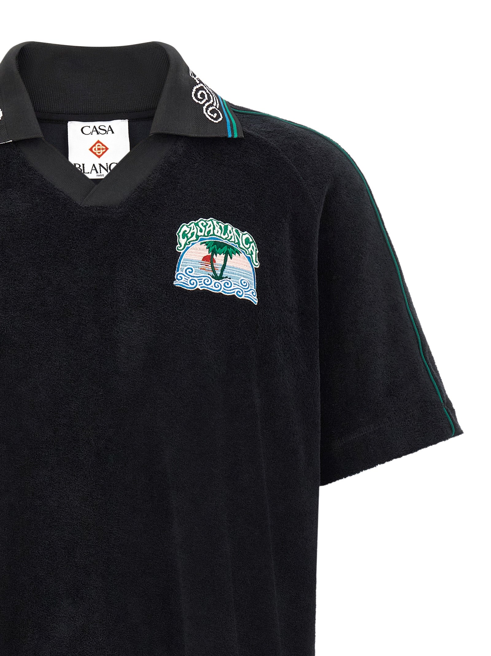Casablanca Black Cotton Polo Shirt
