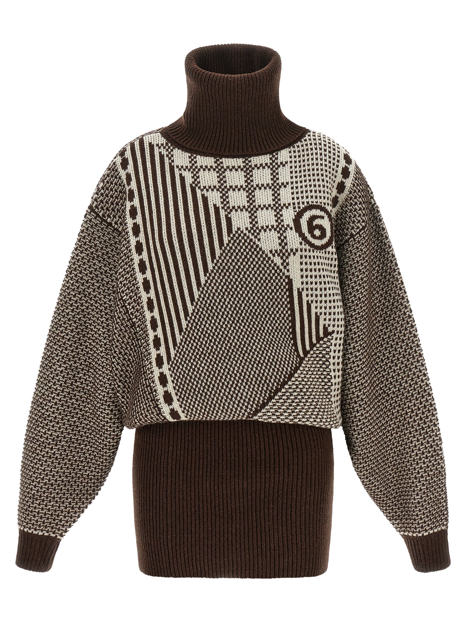 MM6 Maison Margiela Brown Wool Short Dress