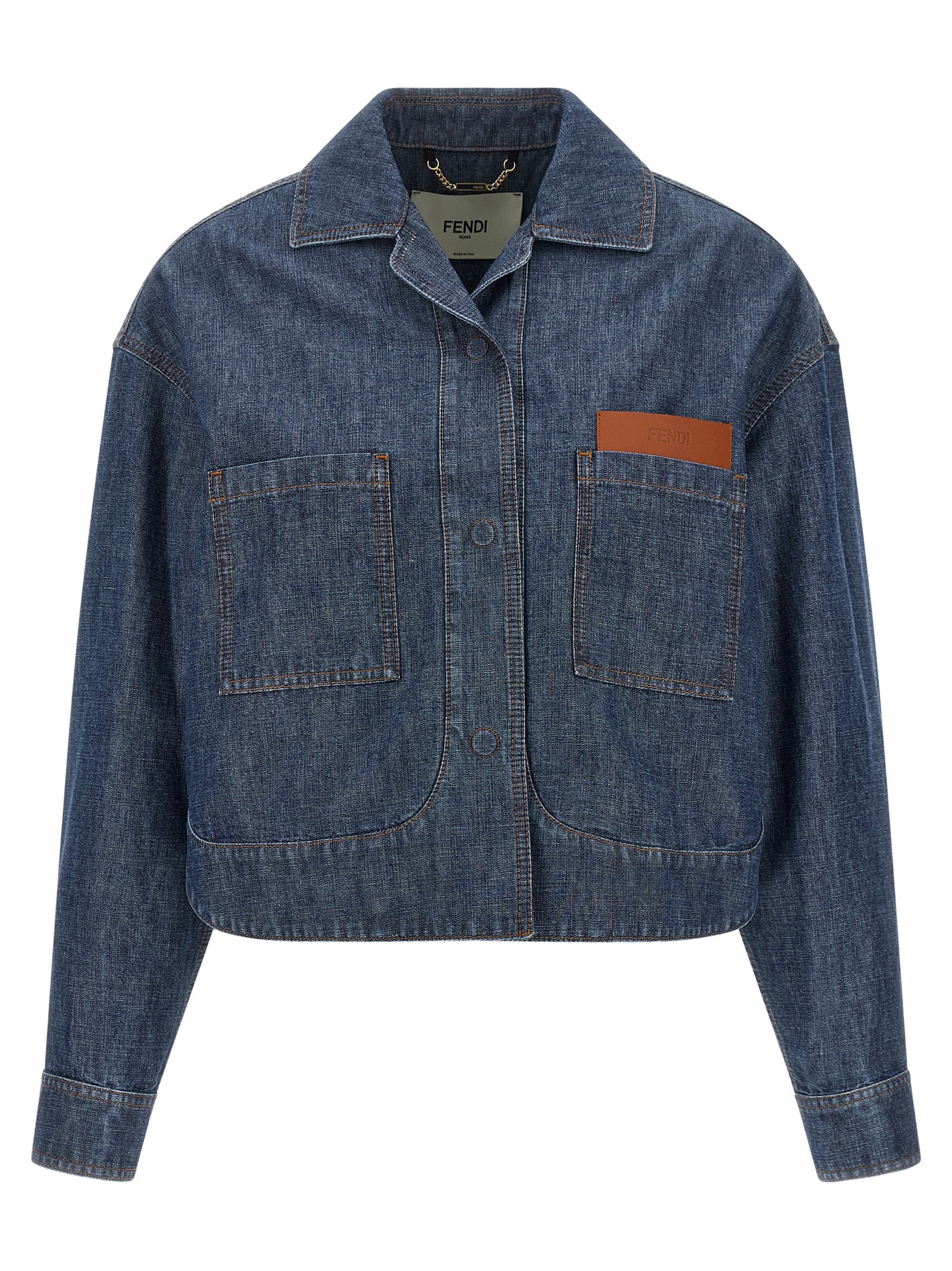 Fendi Blue Cotton Denim Jacket