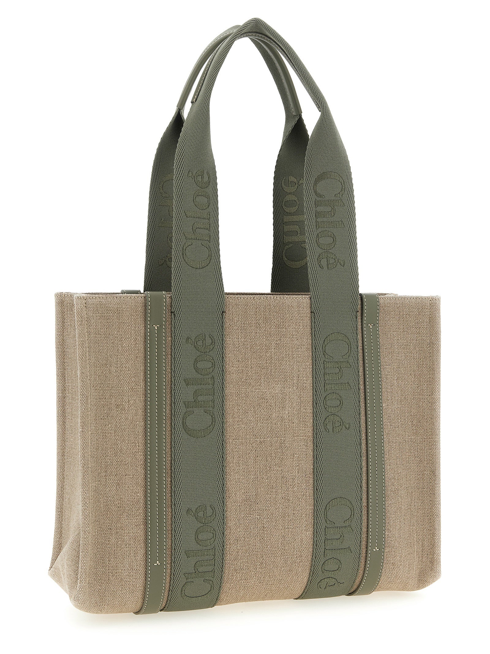 Chloé Bicolor Linen Tote Bag