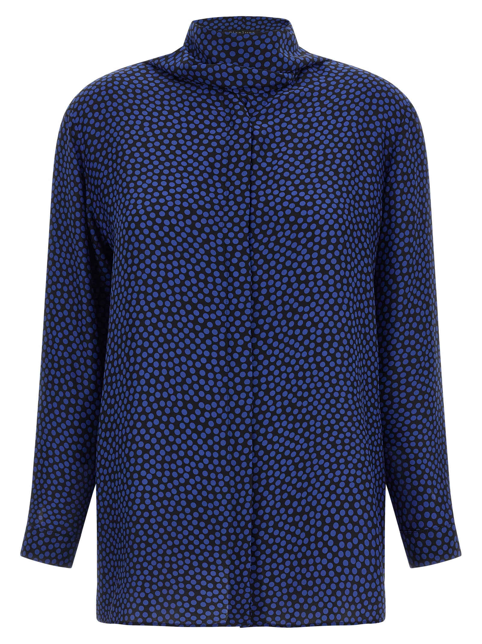 Gianluca Capannolo Blue Silk Blouse