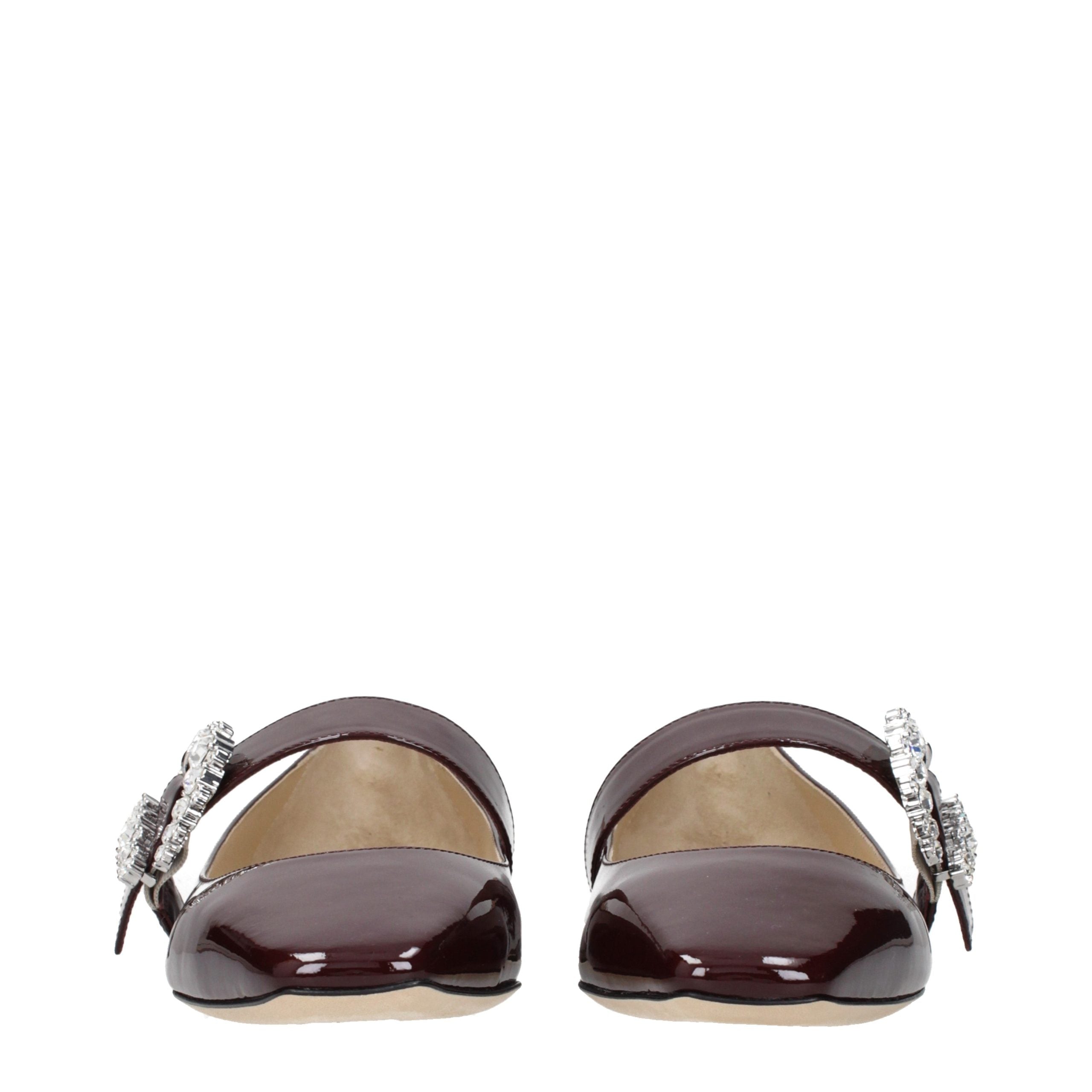 Jimmy Choo Red Leather Ballet Flats