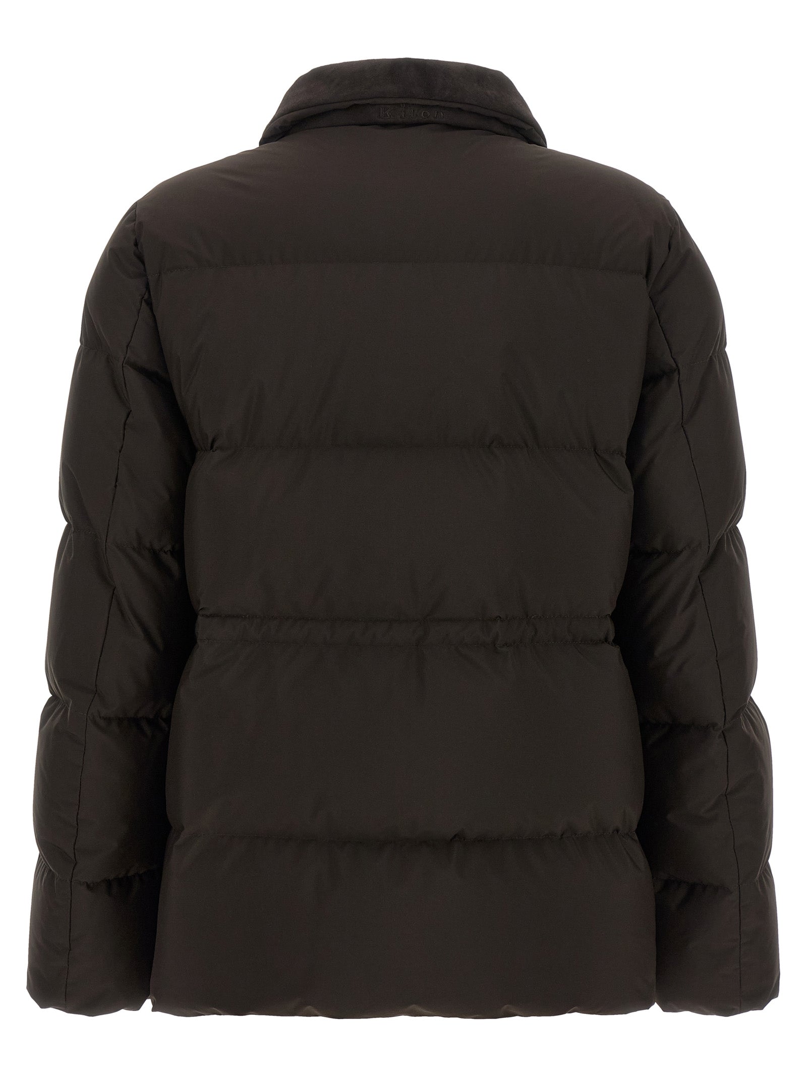 Kiton Brown Polyamide Full-Length Jacket